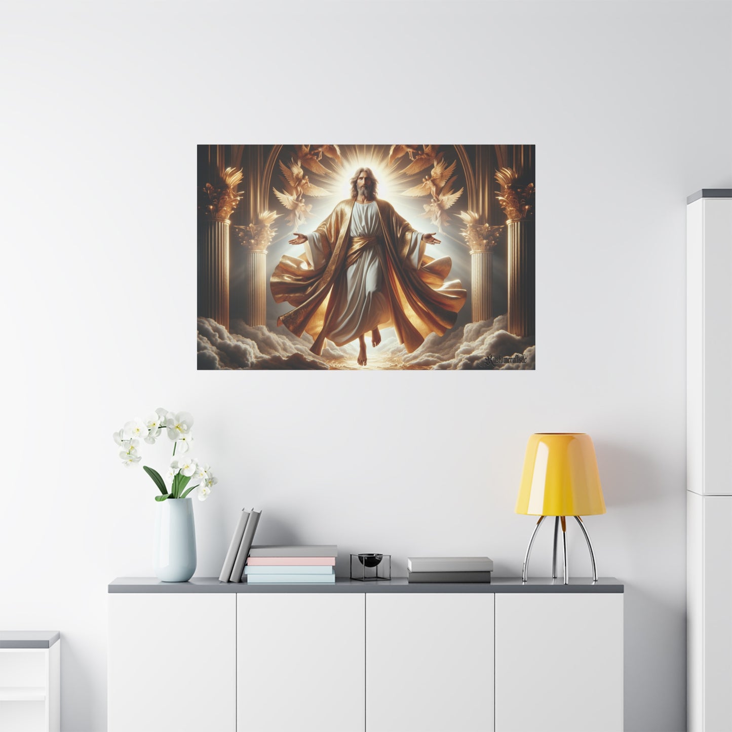 Divine Jesus Christ Canvas Wall Art, Spiritual Decor, Christian Home Decor, Inspirational Artwork, Religious Gift, Heavenly Wall Art