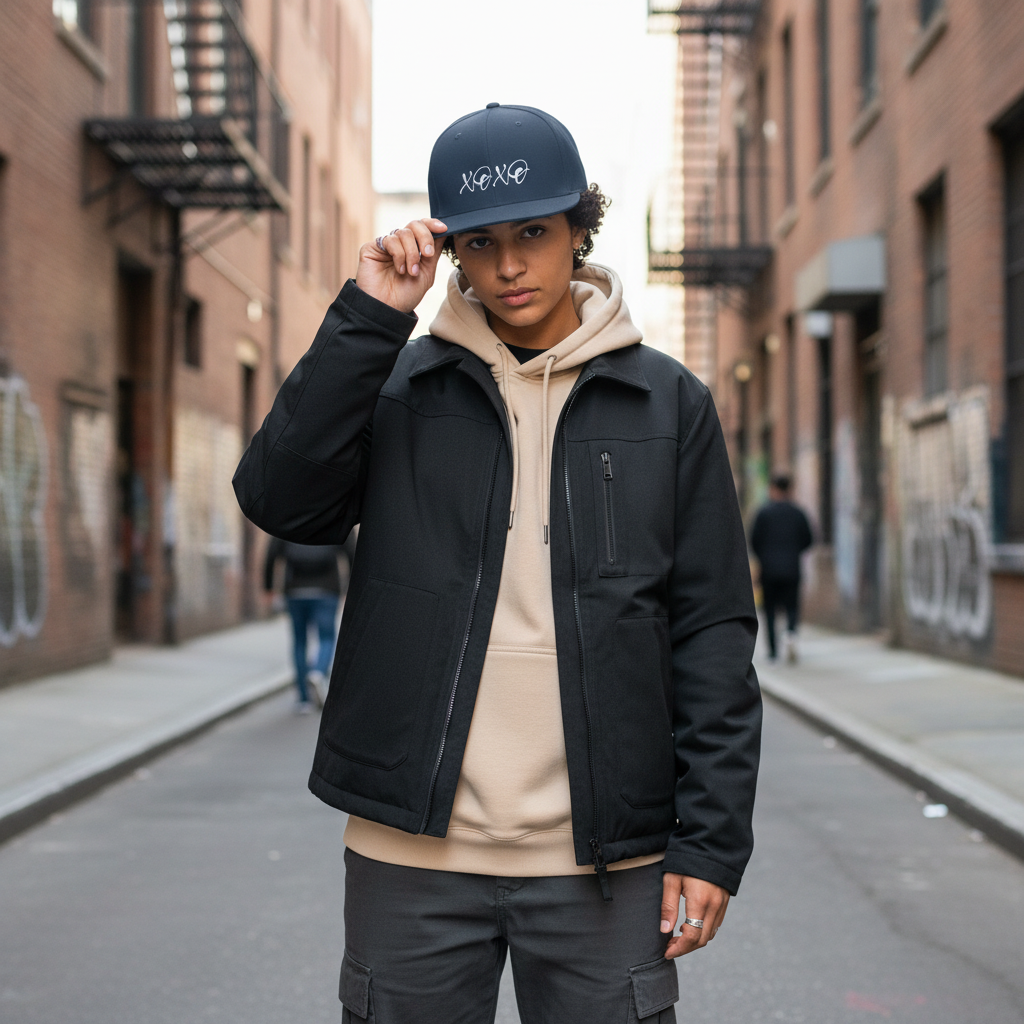 XOXO embroidered Flat Bill Snapback