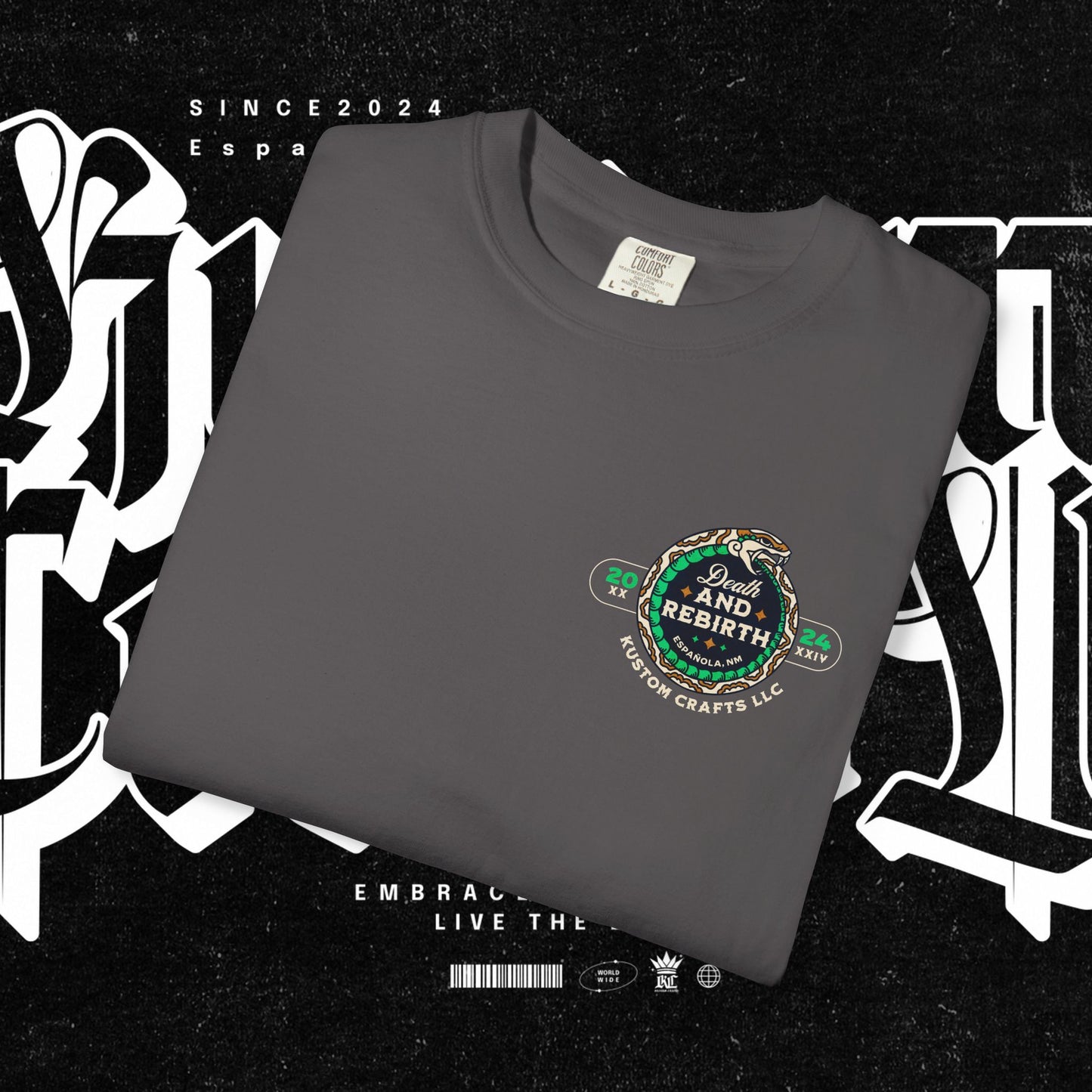 Death and Rebirth Snake Graphic Tee, Death Rebirth Unisex T-shirt, Streetwear Alternative Fashion, Serpent Design Shirt, Edgy Clothing