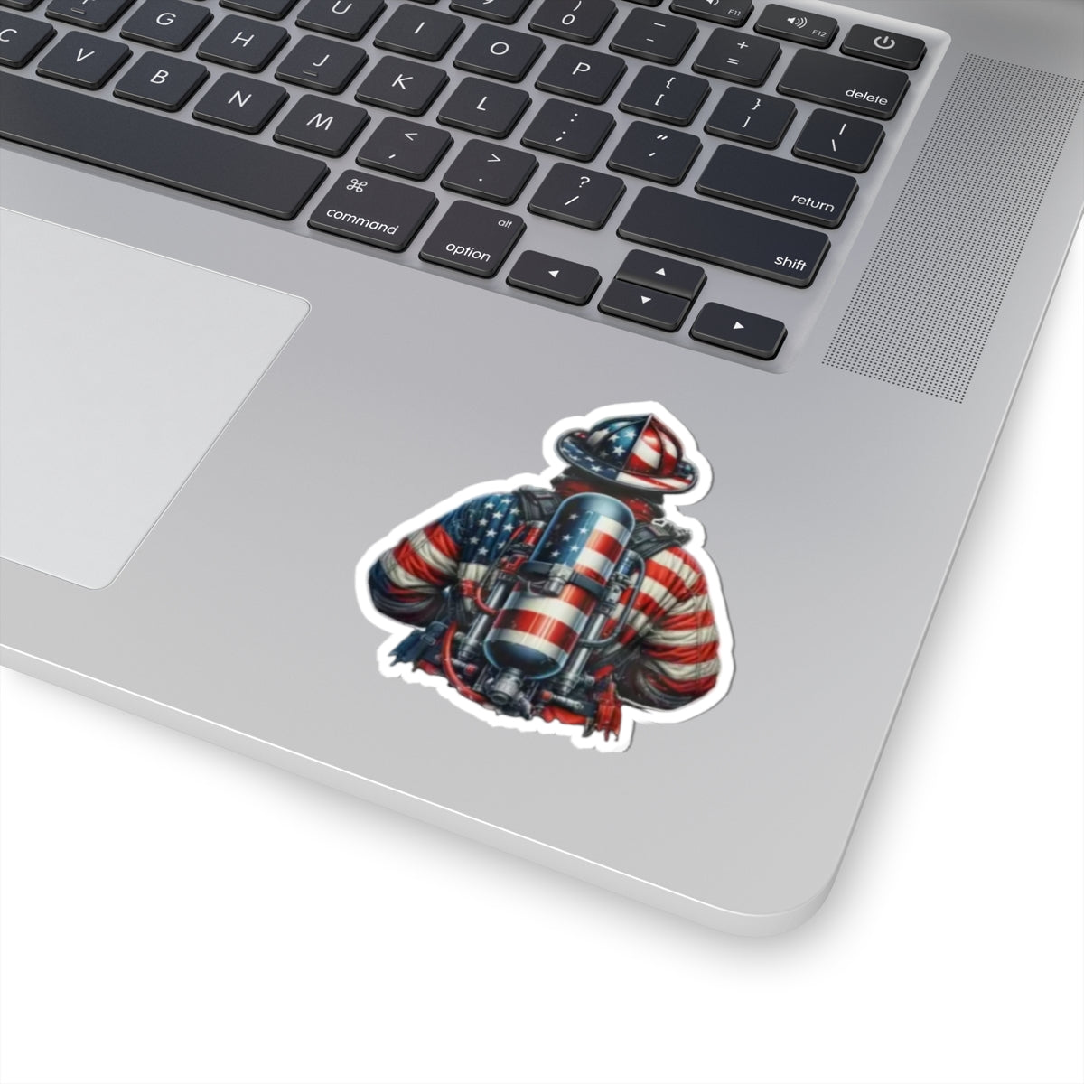 Patriotic Firefighter Sticker | American Flag Kiss-Cut Stickers | Laptop Decal, USA Pride, Firefighter Gift, Home Decor, 4th of July