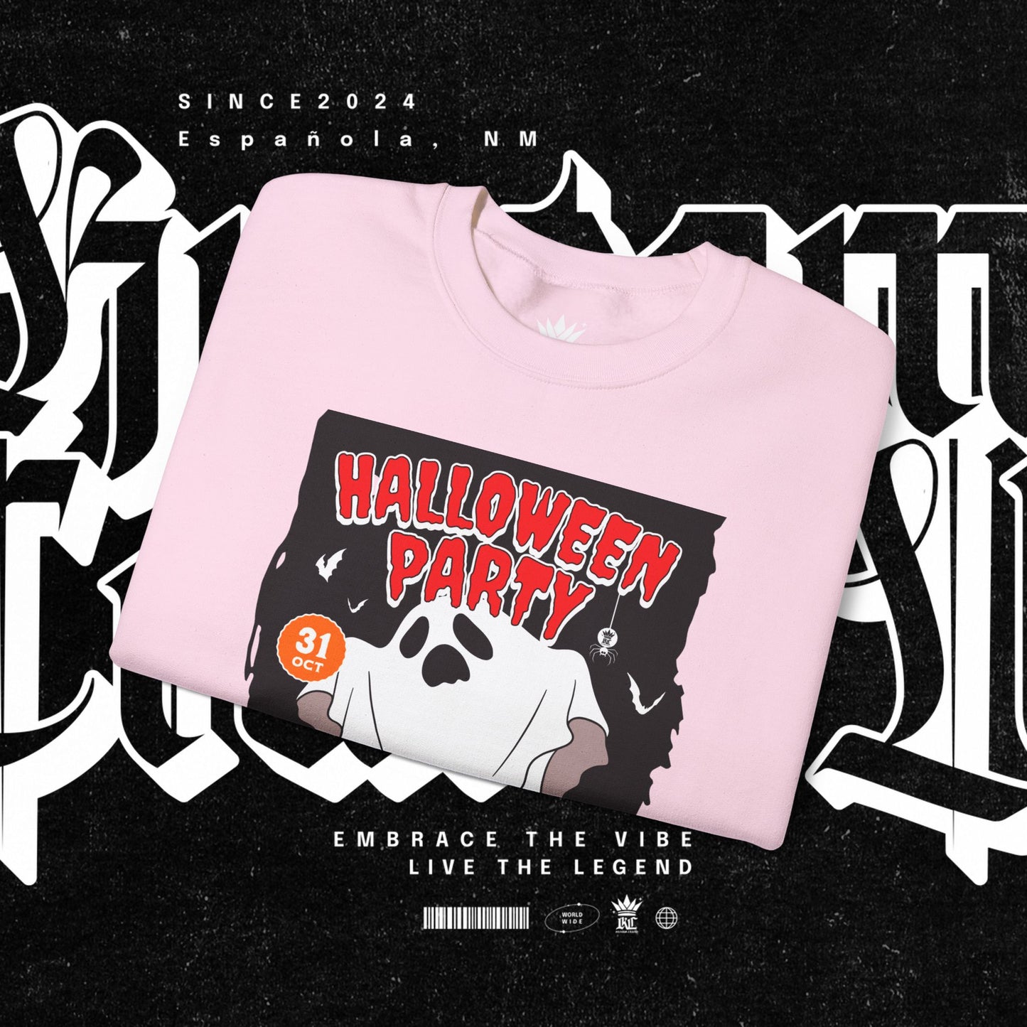 Halloween Party Sweatshirt, Spooky Season Apparel, Ghost Design Crewneck, Unisex Halloween Gift, Cozy Fall Fashion