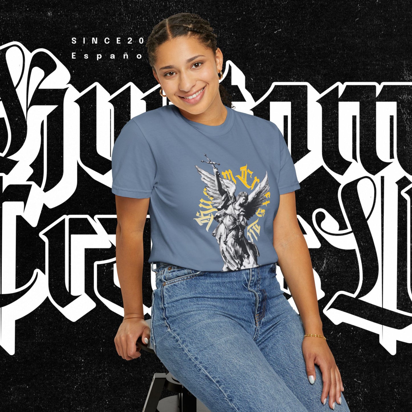 Saint Micheal Vintage-Inspired Graphic T-Shirt featuring Angel Design, Perfect for Casual Wear, Gift for Art Lovers, Streetwear Essential, Unisex Tee