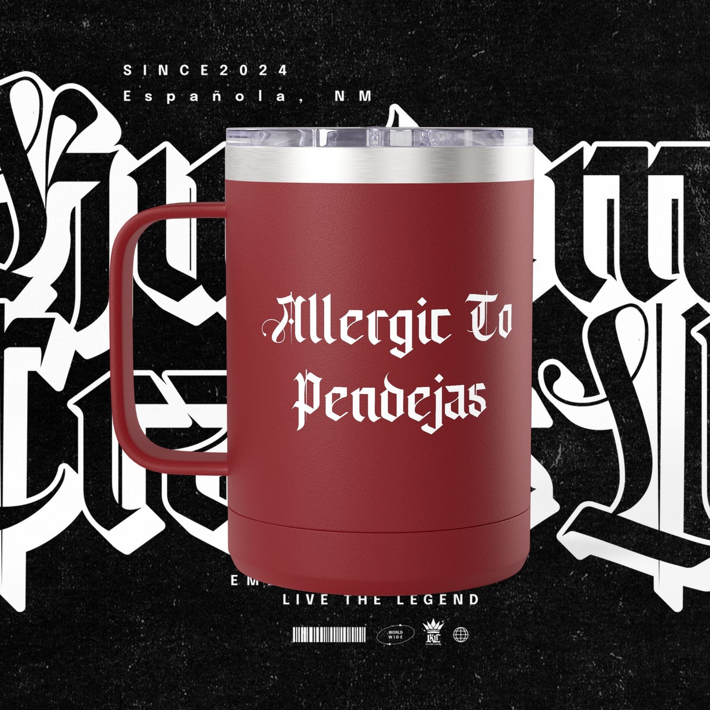 Allergic To Pendejas Coffee Mug Tumbler, 15oz - Stylish Drinkware for Coffee Lovers, Funny Gift for Friends, Unique Travel Mug, [...]