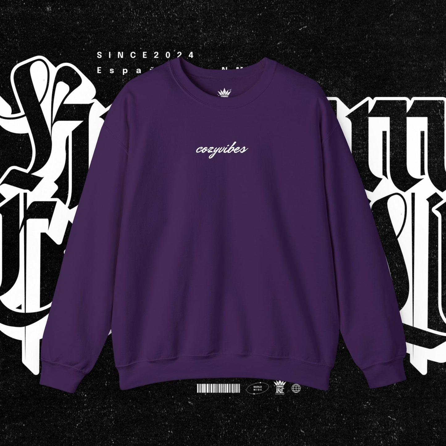 Cozy Vibes Embroidery Heavy Blend™ Crewneck Sweatshirt