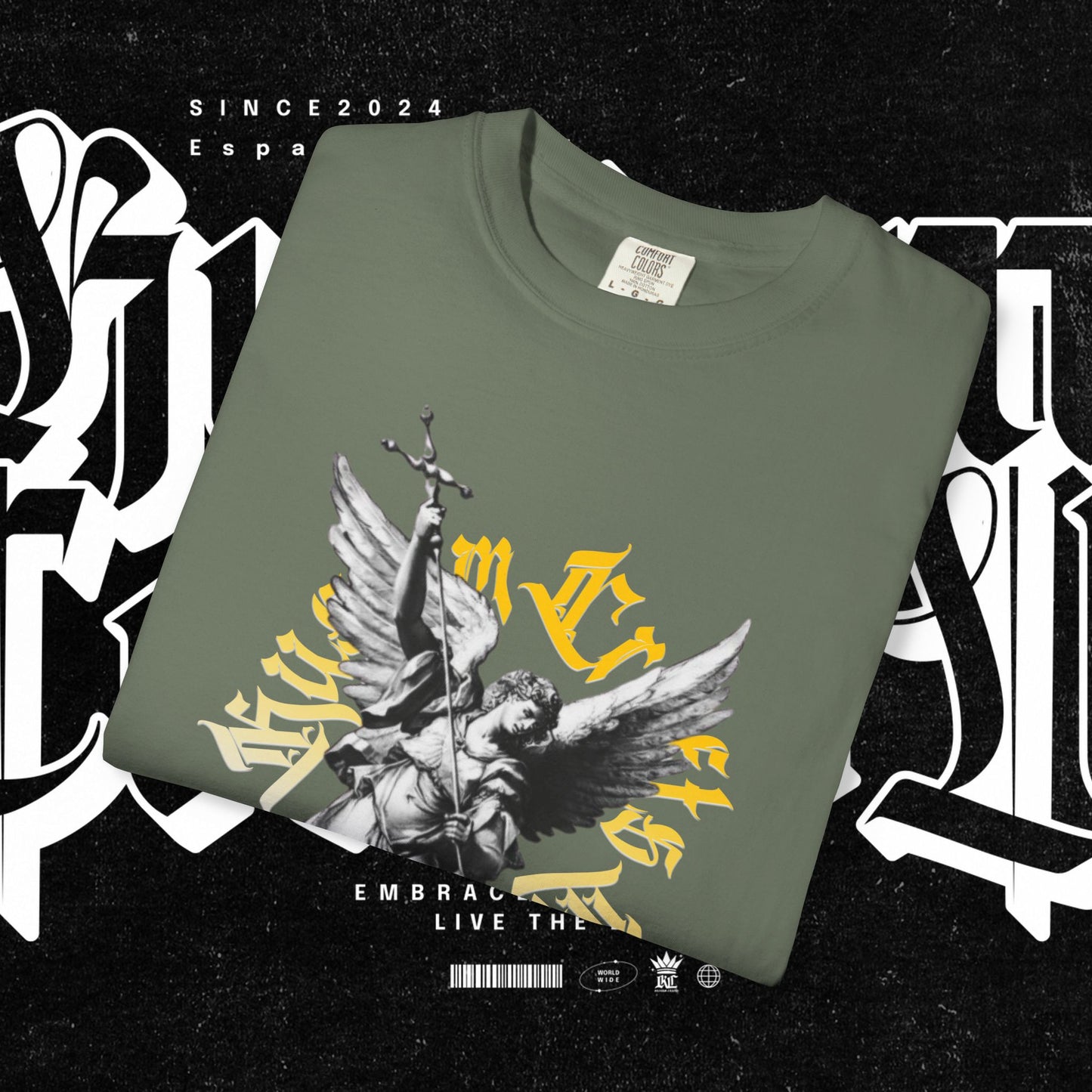 Saint Micheal Vintage-Inspired Graphic T-Shirt featuring Angel Design, Perfect for Casual Wear, Gift for Art Lovers, Streetwear Essential, Unisex Tee