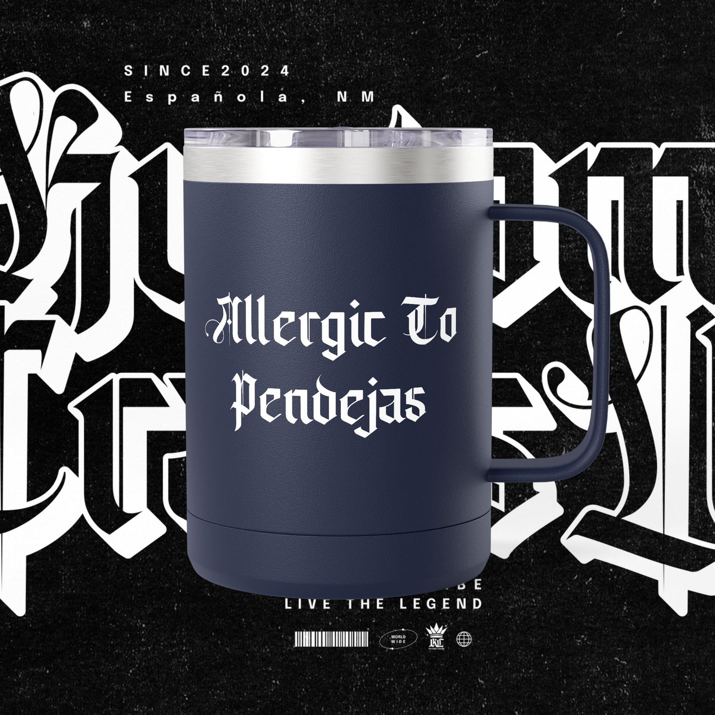 Allergic To Pendejas Coffee Mug Tumbler, 15oz - Stylish Drinkware for Coffee Lovers, Funny Gift for Friends, Unique Travel Mug, [...]