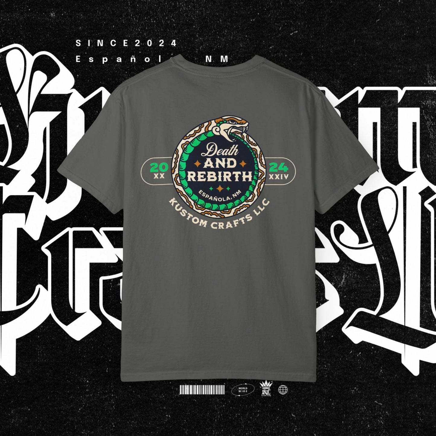 Death and Rebirth Snake Graphic Tee, Death Rebirth Unisex T-shirt, Streetwear Alternative Fashion, Serpent Design Shirt, Edgy Clothing