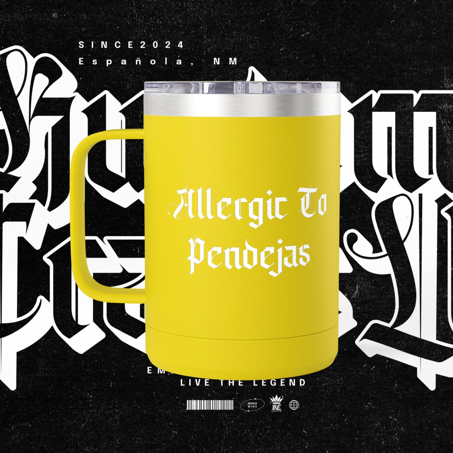 Allergic To Pendejas Coffee Mug Tumbler, 15oz - Stylish Drinkware for Coffee Lovers, Funny Gift for Friends, Unique Travel Mug, [...]