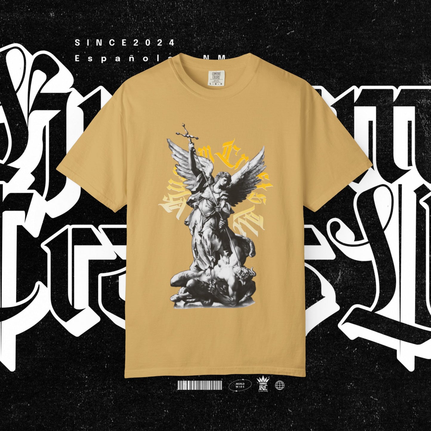 Saint Micheal Vintage-Inspired Graphic T-Shirt featuring Angel Design, Perfect for Casual Wear, Gift for Art Lovers, Streetwear Essential, Unisex Tee