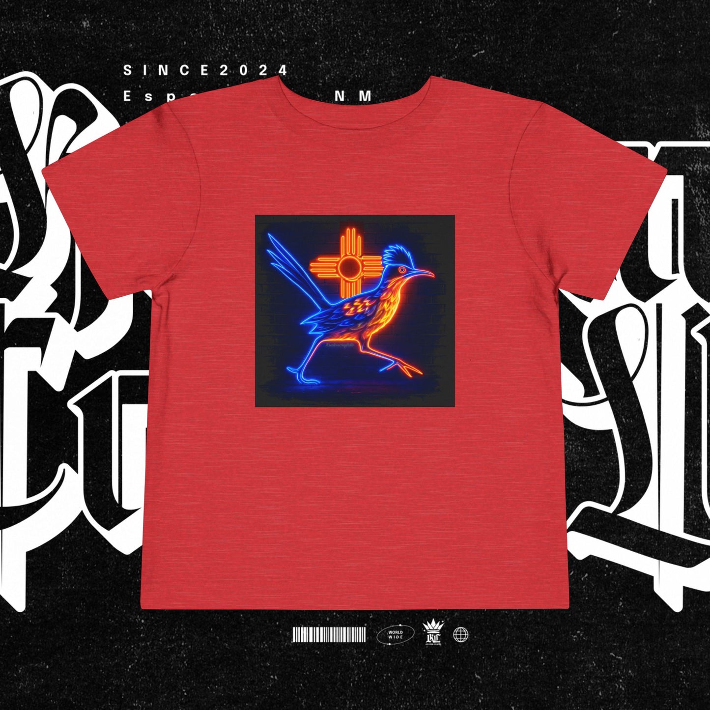 Neon Roadrunner New Mexico Design - Toddler Tee