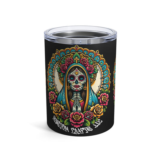 Custom Day of the Dead Tumbler, Vibrant Floral Skeleton Travel Cup, Unique Gift for Halloween, Dia de los Muertos, Coffee Drinkers