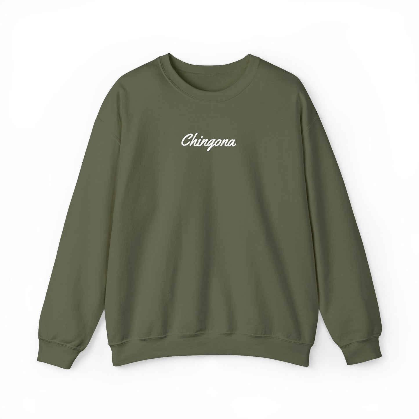 Chingona Embroidery  Heavy Blend Crewneck Sweatshirt