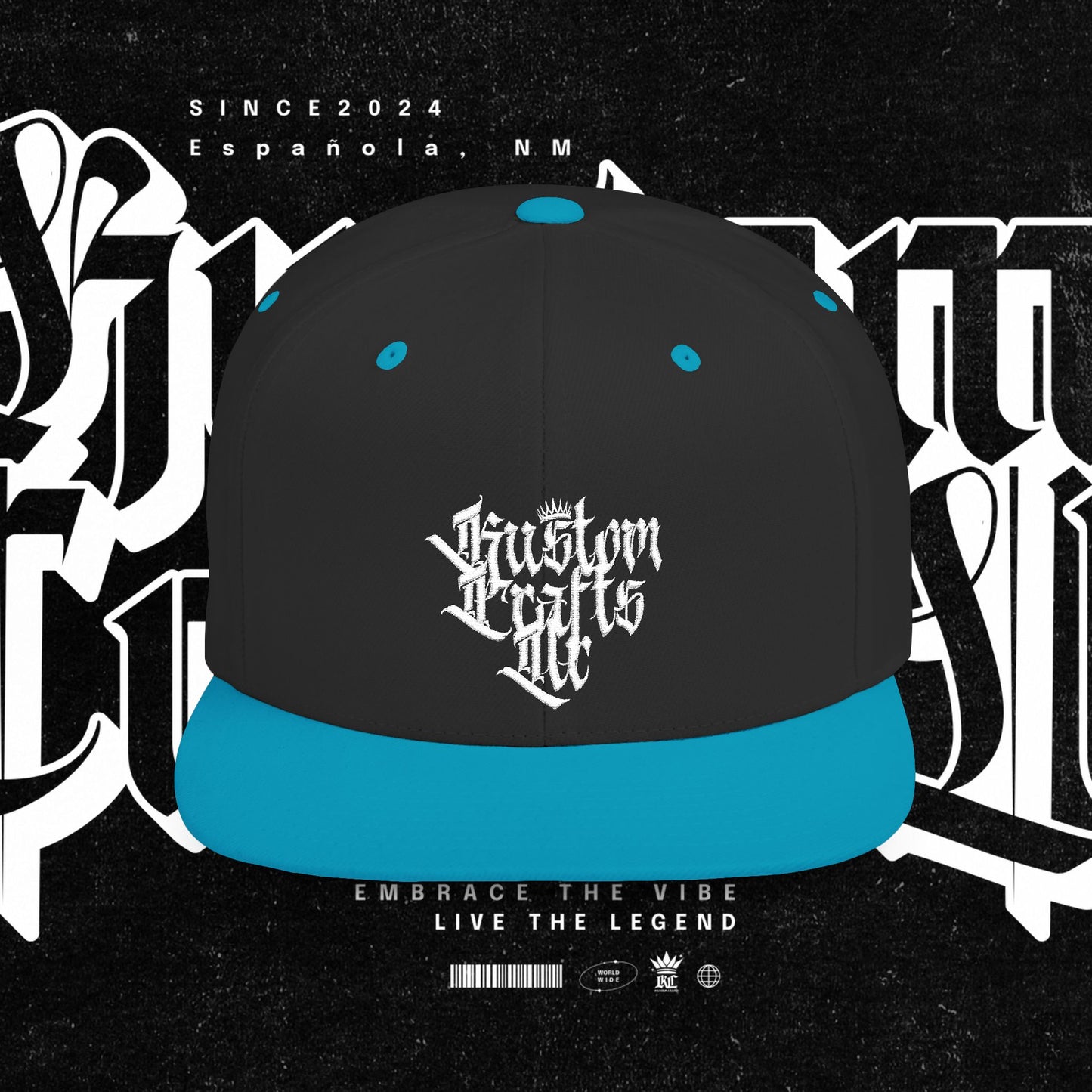 Custom Flat Bill Snapback Hat | Embrace the Vibe, Live the Legend | Perfect for Streetwear, Festivals, Casual Outings, Gifts