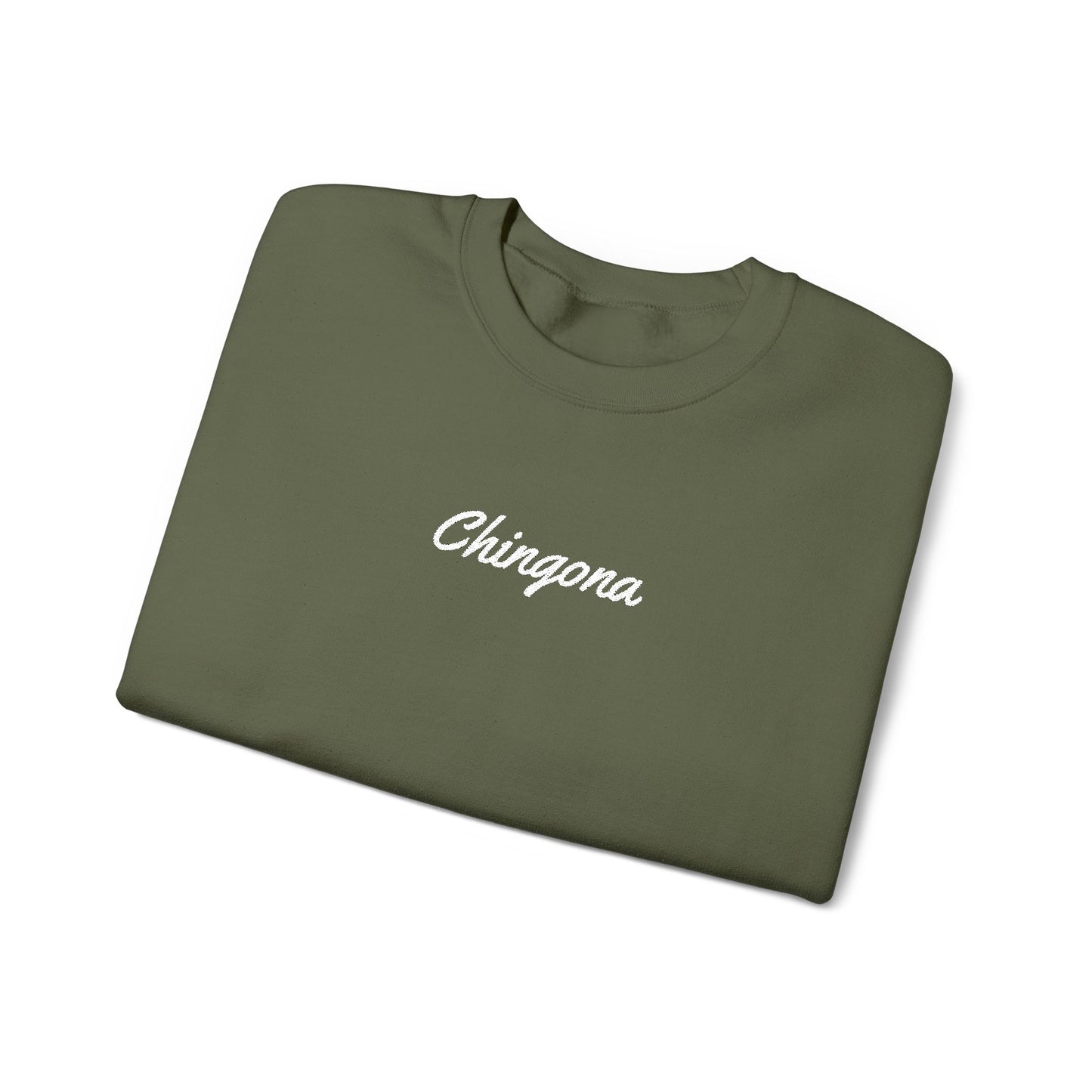Chingona Embroidery  Heavy Blend Crewneck Sweatshirt
