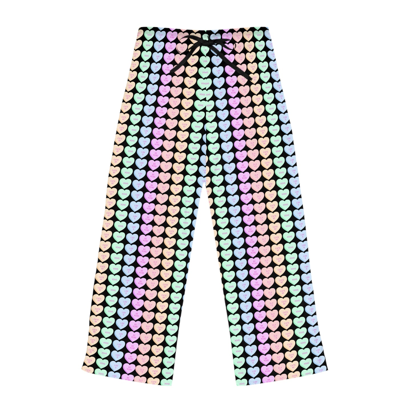 Cute Heart Print Women's Pajama Pants, Cozy Sleepwear, Loungewear, Gift for Her, Valentine's Day, Comfortable Nightwear