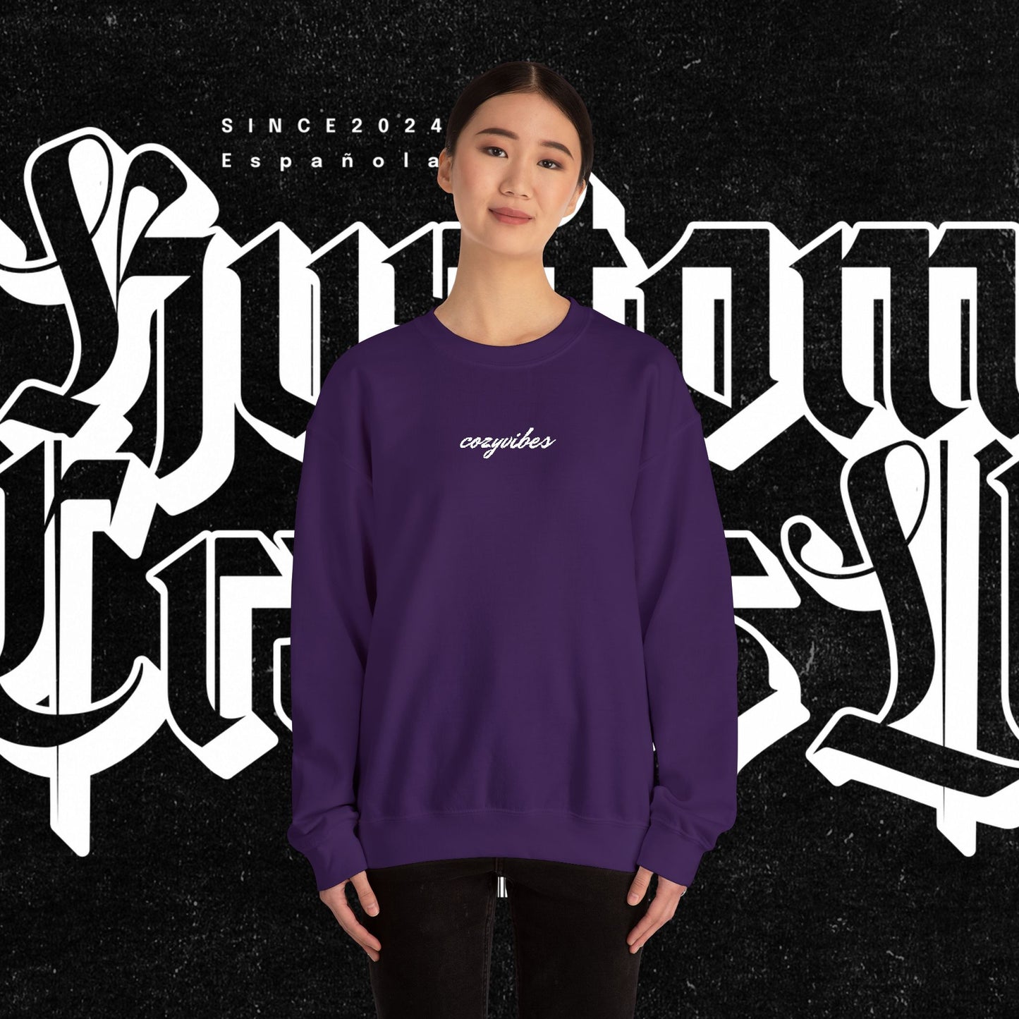 Cozy Vibes Embroidery Heavy Blend™ Crewneck Sweatshirt