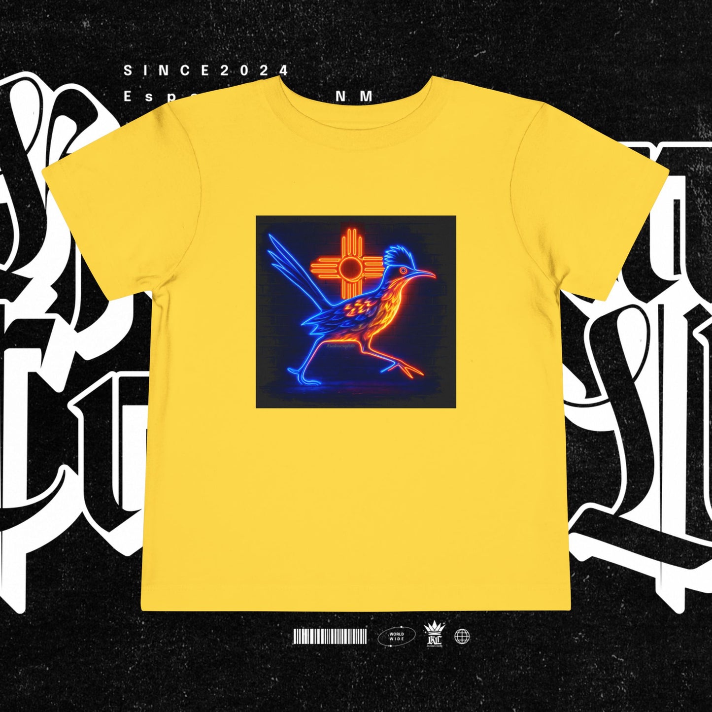 Neon Roadrunner New Mexico Design - Toddler Tee