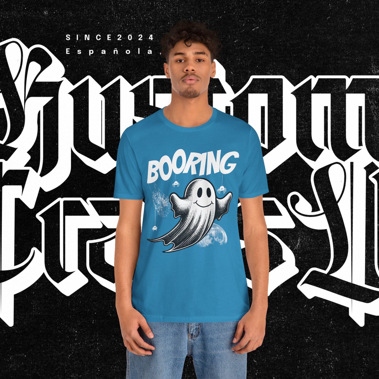 Ghostly Boo-Ring Fun Tee - Spooky Vibes, Perfect for Halloween, Casual Wear, Gift for Ghost Lovers, Graphic Tee, Trendy Outfit