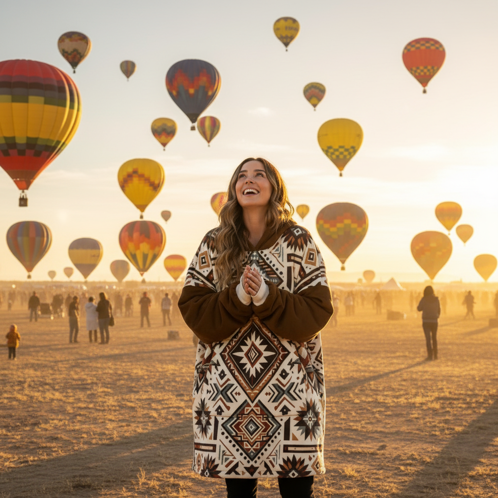 Southwestern Sherpa Hooded Blanket