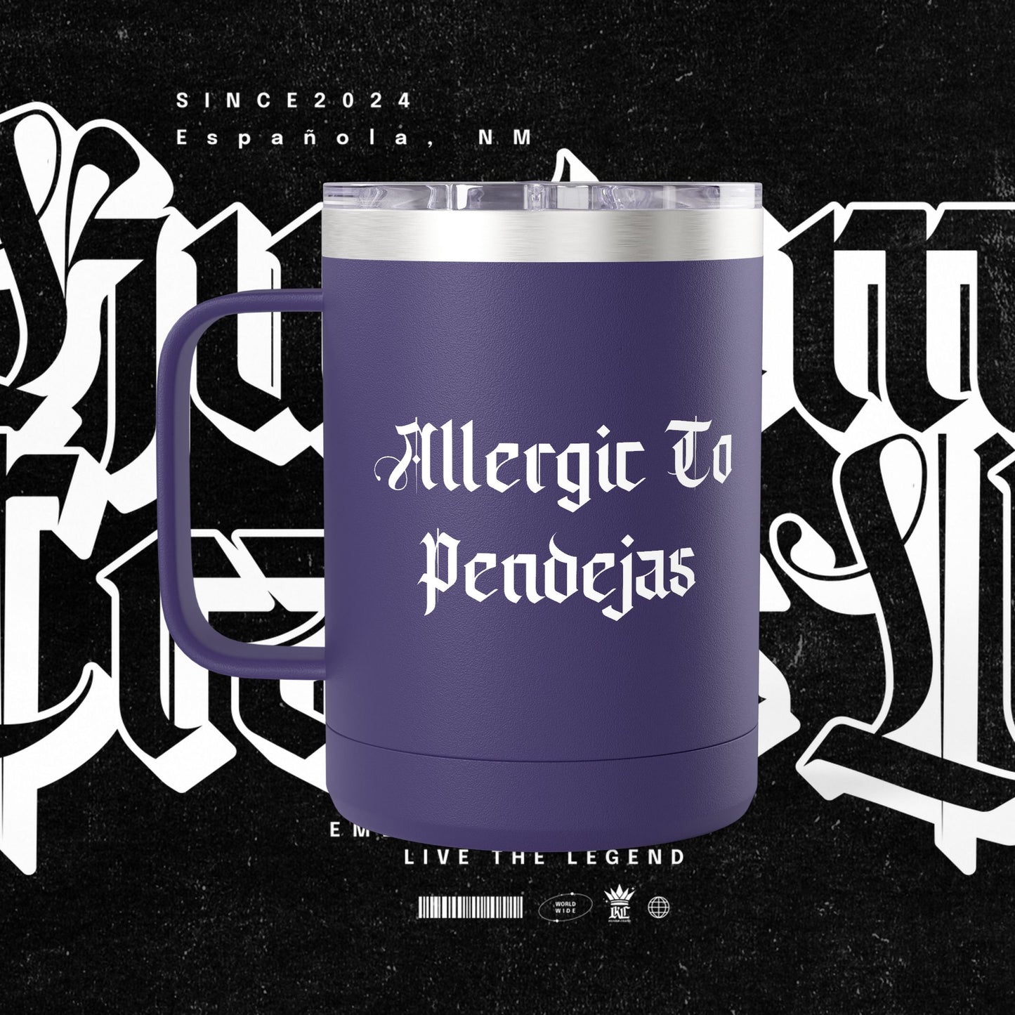 Allergic To Pendejas Coffee Mug Tumbler, 15oz - Stylish Drinkware for Coffee Lovers, Funny Gift for Friends, Unique Travel Mug, [...]