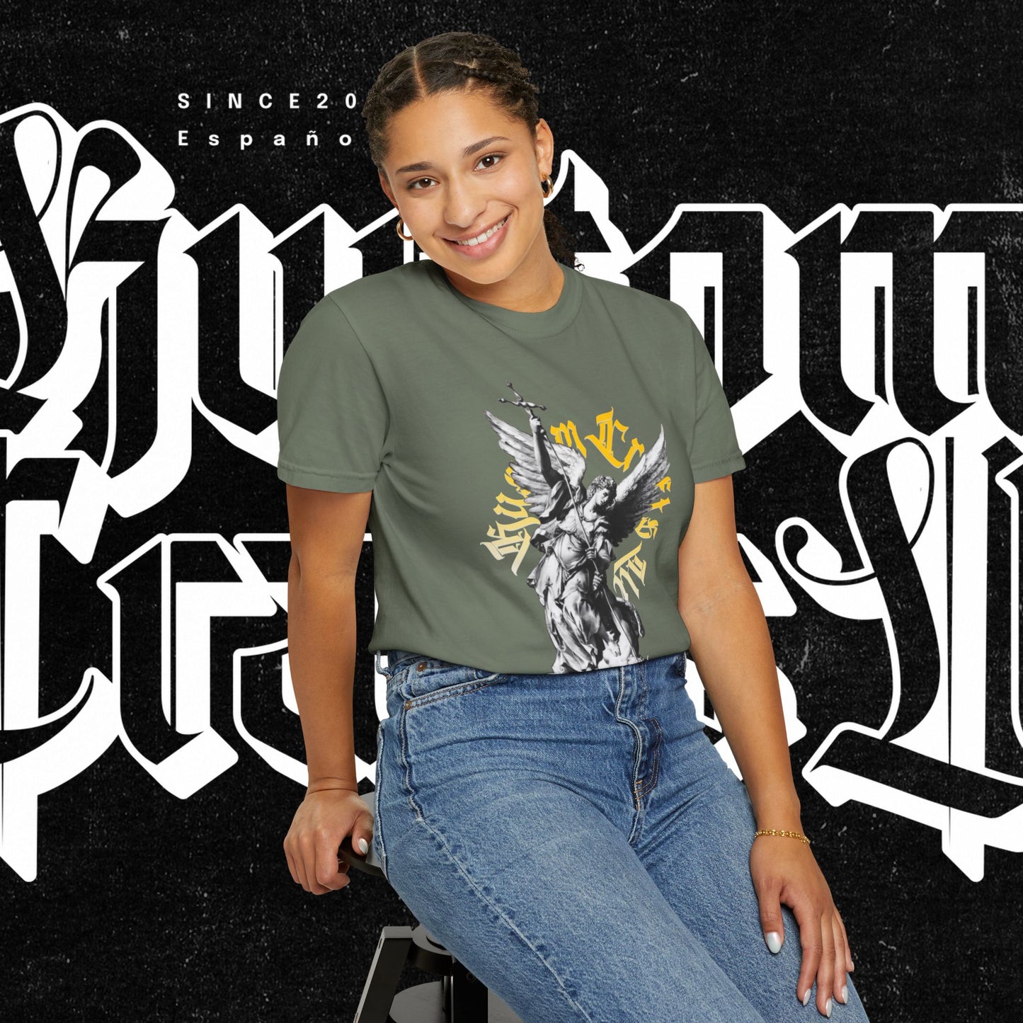 Saint Micheal Vintage-Inspired Graphic T-Shirt featuring Angel Design, Perfect for Casual Wear, Gift for Art Lovers, Streetwear Essential, Unisex Tee