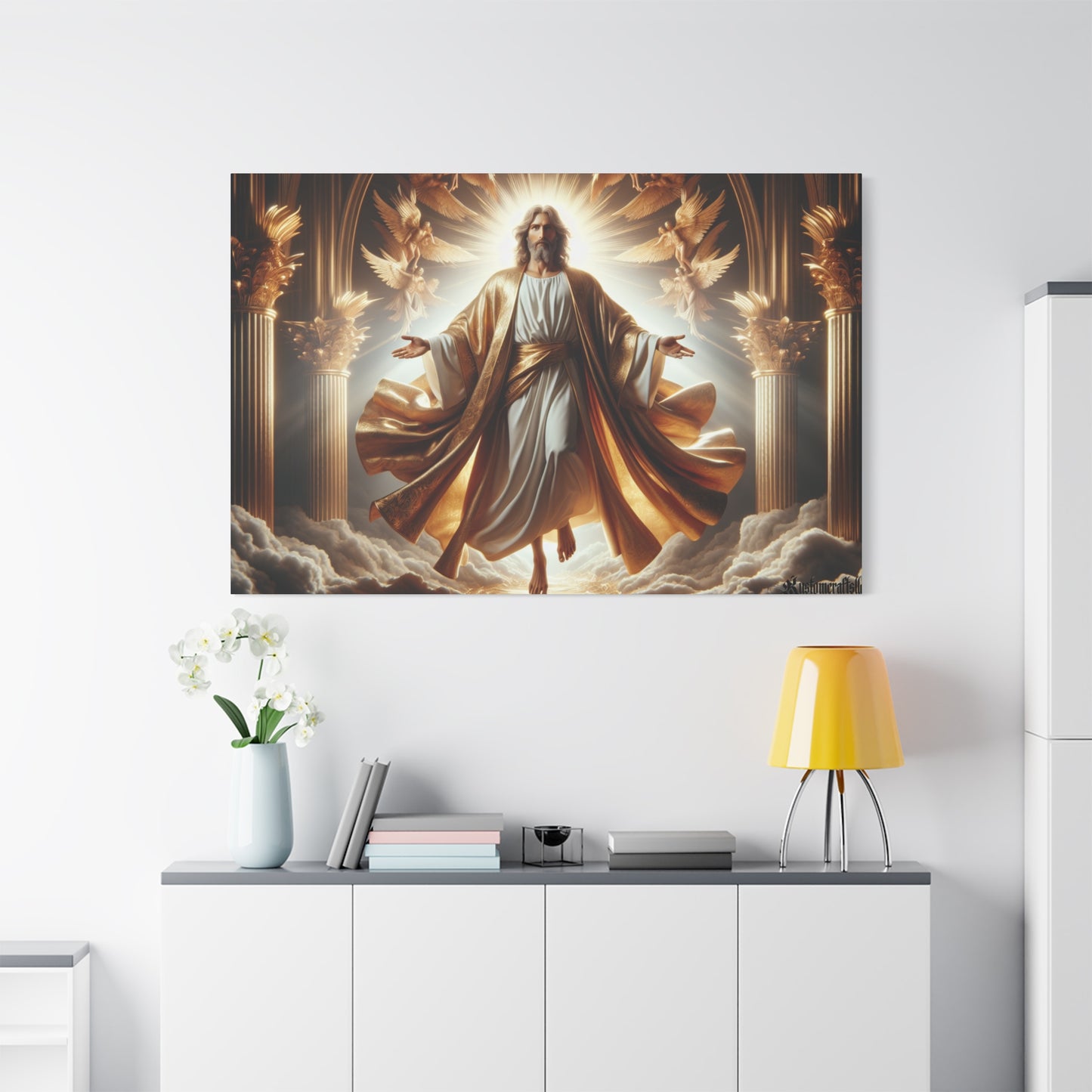 Divine Jesus Christ Canvas Wall Art, Spiritual Decor, Christian Home Decor, Inspirational Artwork, Religious Gift, Heavenly Wall Art