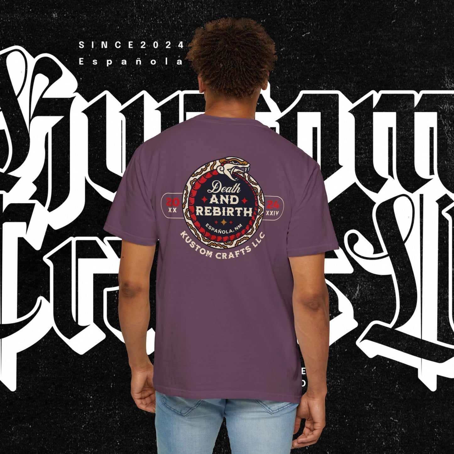 Death and Rebirth Red Snake Graphic Tee, Death Rebirth Unisex T-shirt, Streetwear Alternative Fashion, Serpent Design Shirt, Edgy Clothing