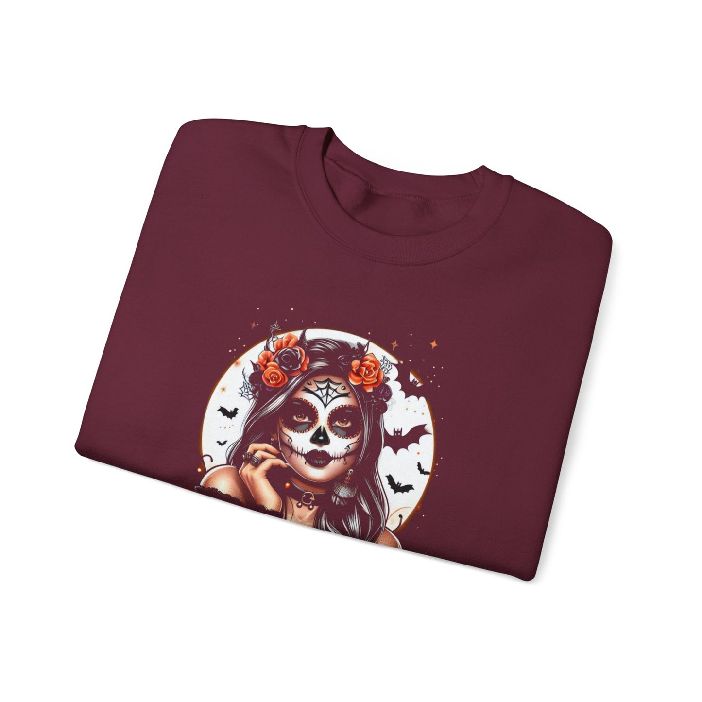 Halloween Vibes Crewneck Sweatshirt, Spooky Sweatshirt, Skull Sweatshirt, Pumpkin Sweatshirt, Autumn Style, Unisex Gift