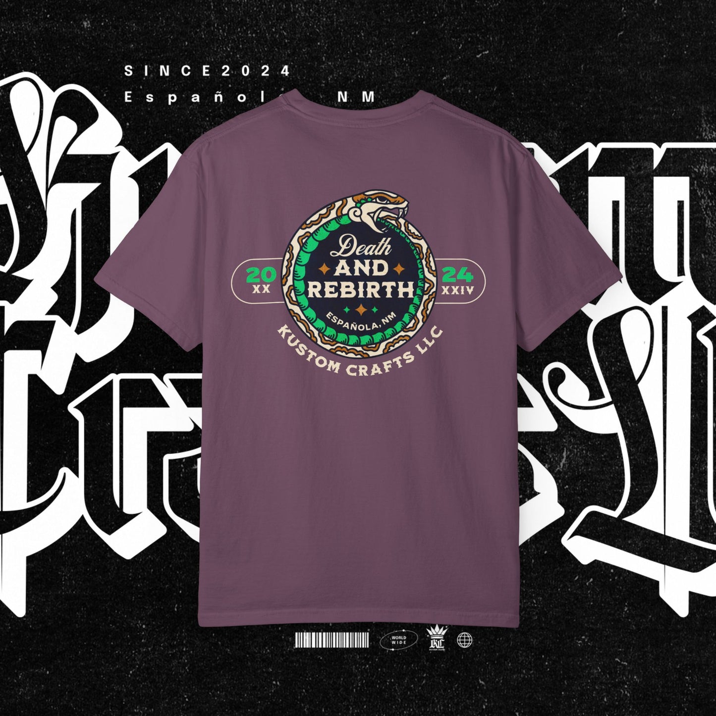 Death and Rebirth Snake Graphic Tee, Death Rebirth Unisex T-shirt, Streetwear Alternative Fashion, Serpent Design Shirt, Edgy Clothing