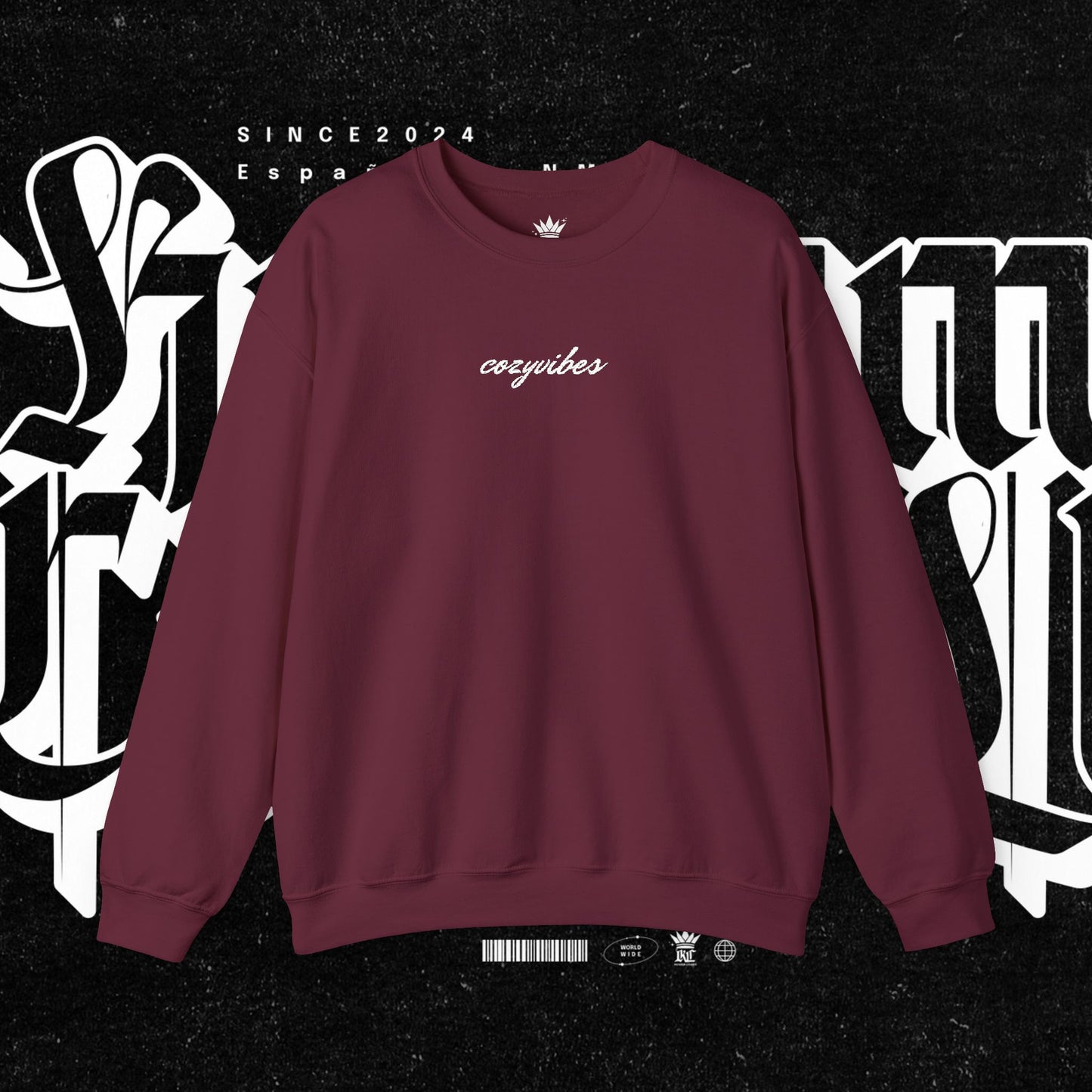 Cozy Vibes Embroidery Heavy Blend™ Crewneck Sweatshirt