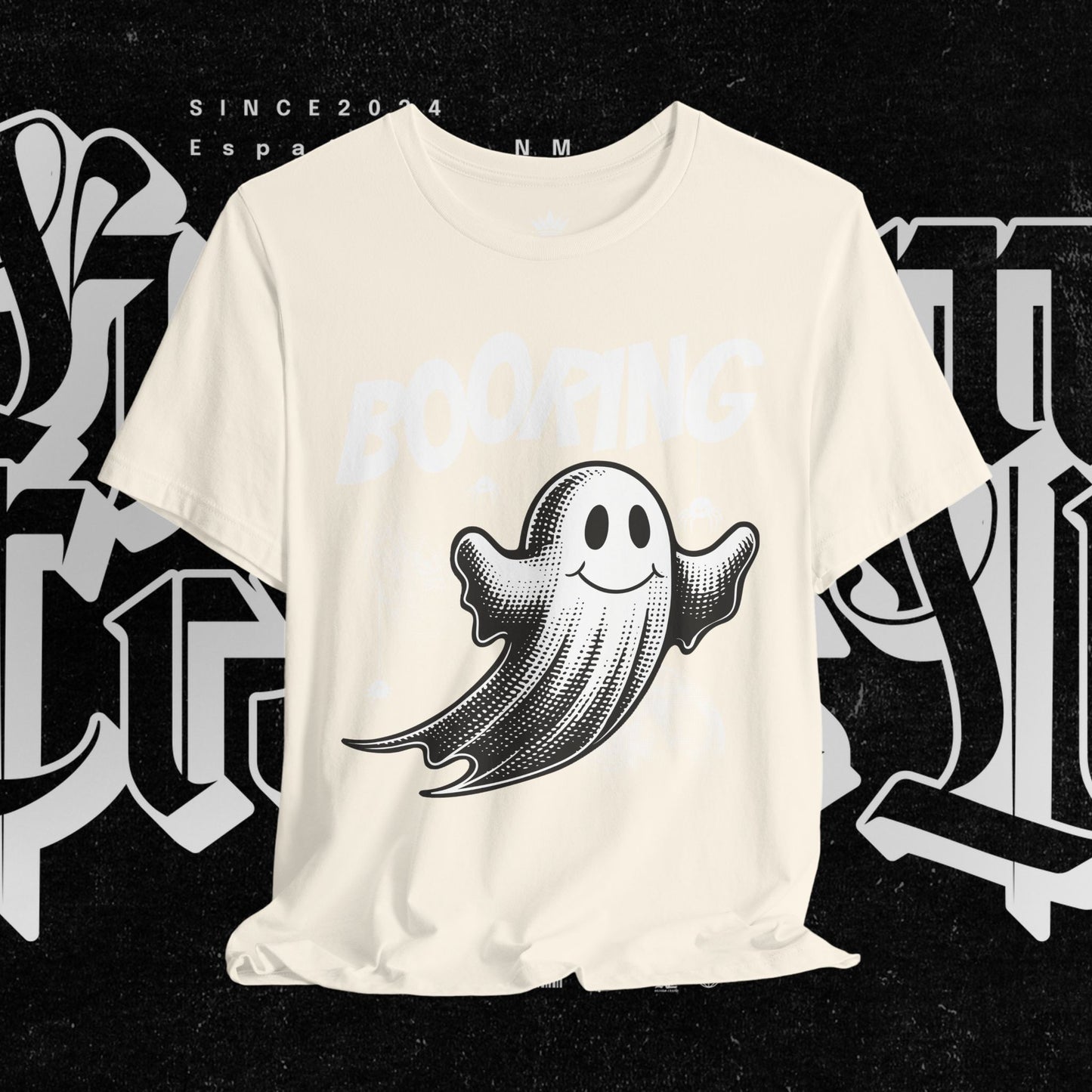 Ghostly Boo-Ring Fun Tee - Spooky Vibes, Perfect for Halloween, Casual Wear, Gift for Ghost Lovers, Graphic Tee, Trendy Outfit