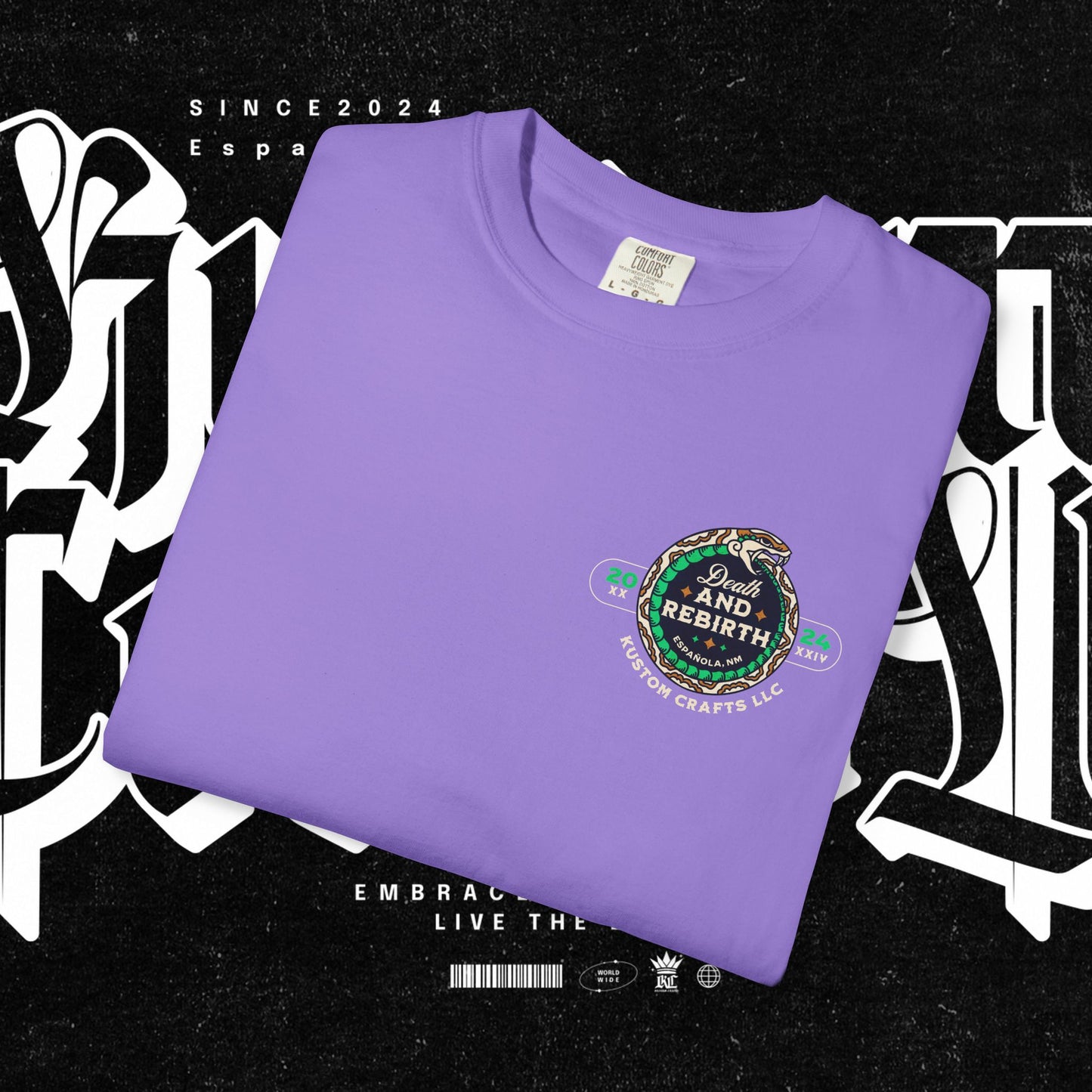 Death and Rebirth Snake Graphic Tee, Death Rebirth Unisex T-shirt, Streetwear Alternative Fashion, Serpent Design Shirt, Edgy Clothing