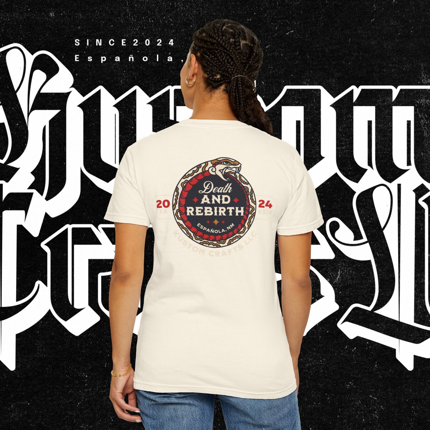 Death and Rebirth Red Snake Graphic Tee, Death Rebirth Unisex T-shirt, Streetwear Alternative Fashion, Serpent Design Shirt, Edgy Clothing