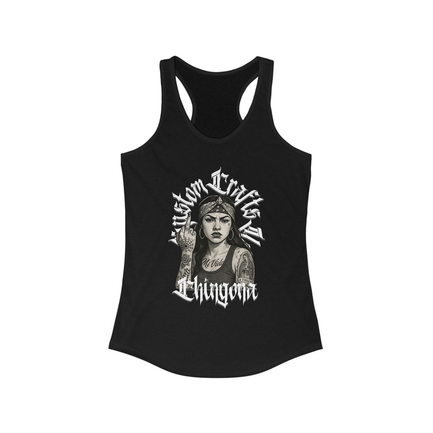 Chingona Womens Tank Top - Racerback Tank for Latinas, Empowering Female Graphic Tee, Sleeveless Shirt for Women, Chic Summer Singlet,