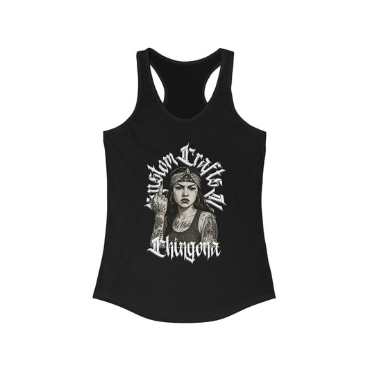 Chingona Womens Tank Top - Racerback Tank for Latinas, Empowering Female Graphic Tee, Sleeveless Shirt for Women, Chic Summer Singlet,