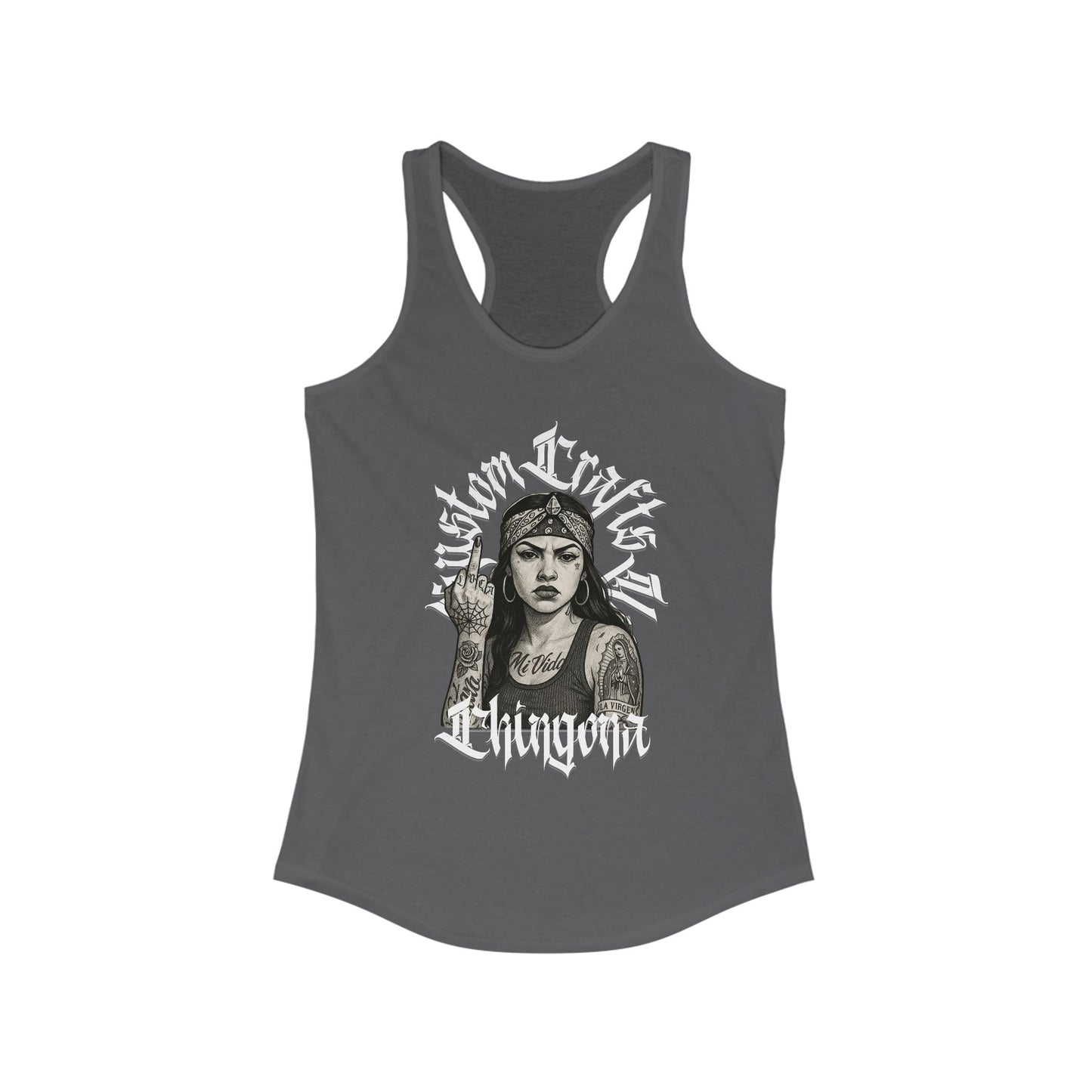 Chingona Womens Tank Top - Racerback Tank for Latinas, Empowering Female Graphic Tee, Sleeveless Shirt for Women, Chic Summer Singlet,