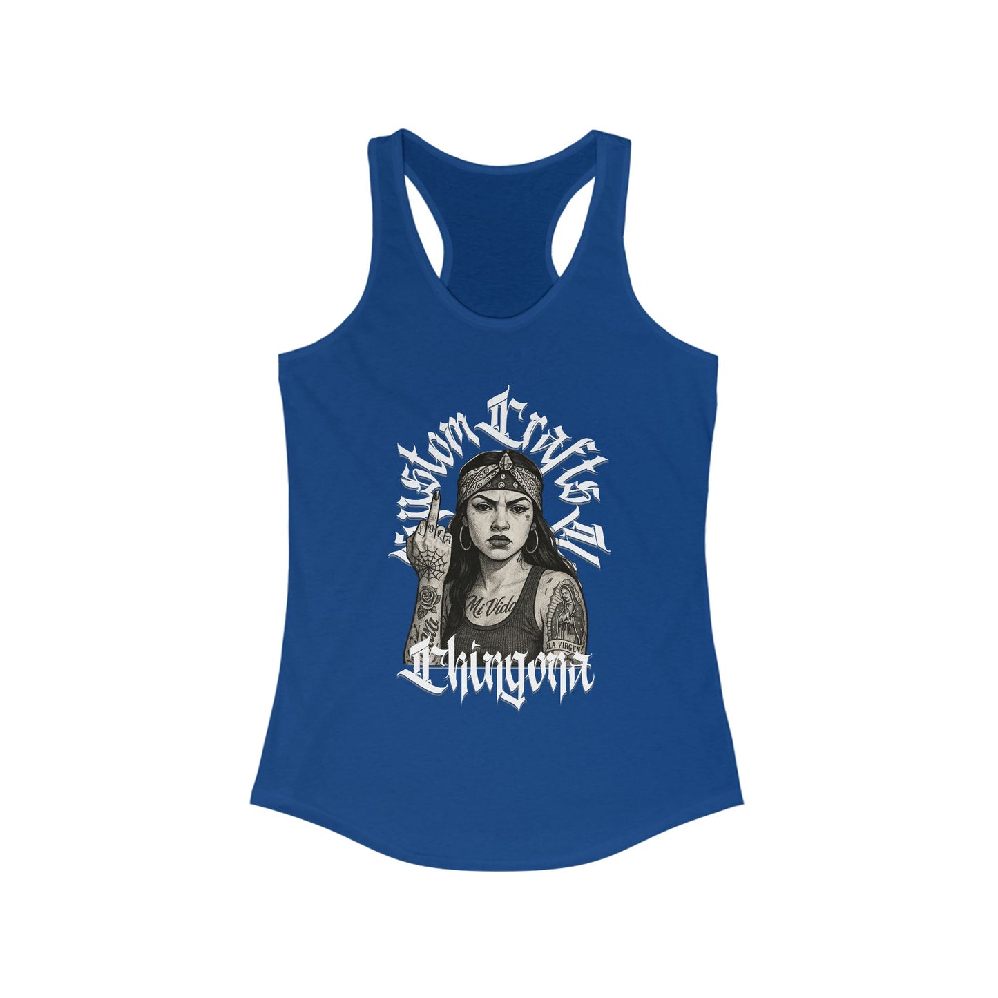Chingona Womens Tank Top - Racerback Tank for Latinas, Empowering Female Graphic Tee, Sleeveless Shirt for Women, Chic Summer Singlet,