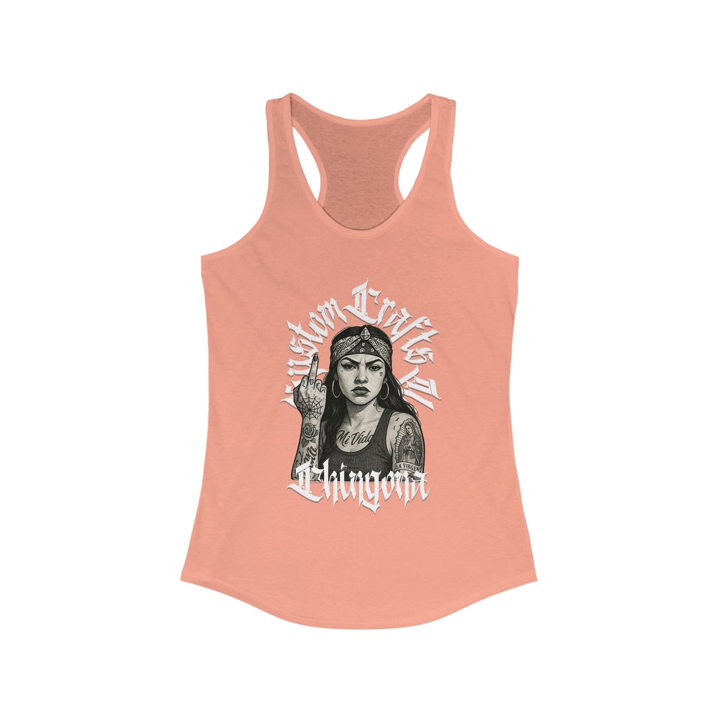 Chingona Womens Tank Top - Racerback Tank for Latinas, Empowering Female Graphic Tee, Sleeveless Shirt for Women, Chic Summer Singlet,