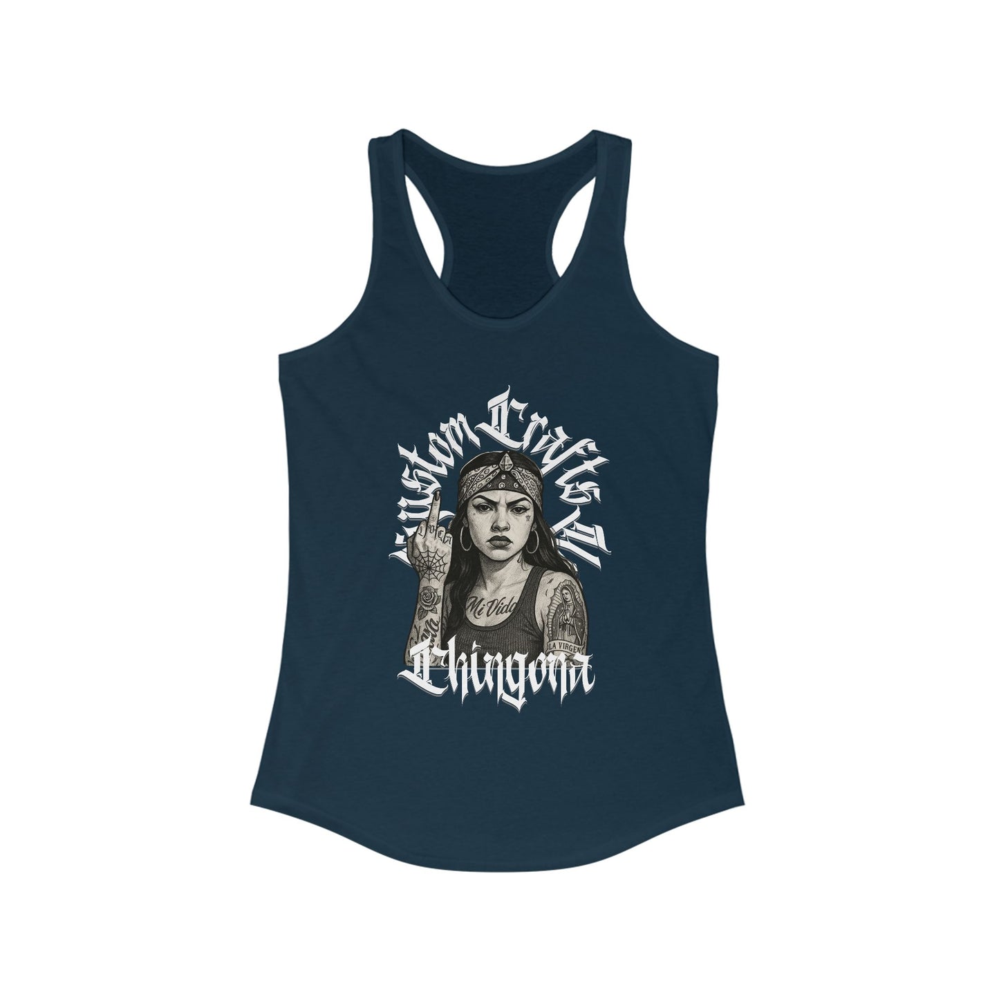 Chingona Womens Tank Top - Racerback Tank for Latinas, Empowering Female Graphic Tee, Sleeveless Shirt for Women, Chic Summer Singlet,