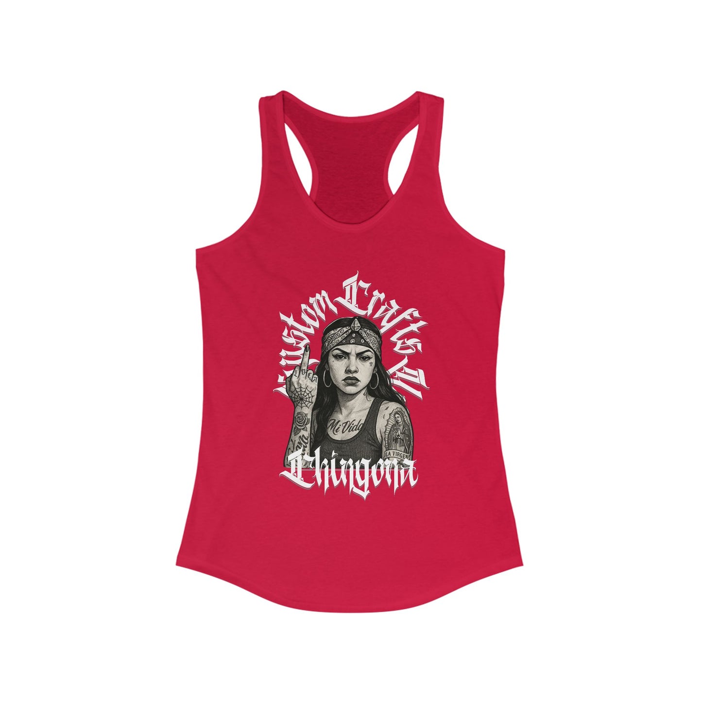 Chingona Womens Tank Top - Racerback Tank for Latinas, Empowering Female Graphic Tee, Sleeveless Shirt for Women, Chic Summer Singlet,