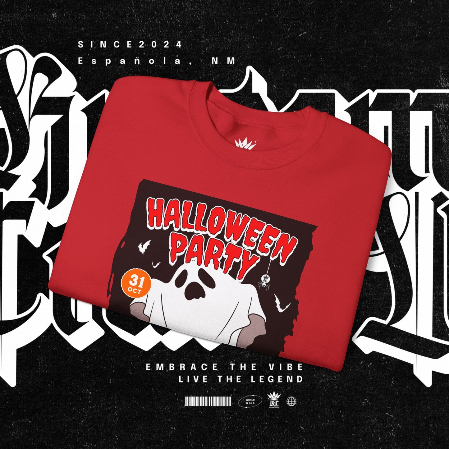 Halloween Party Sweatshirt, Spooky Season Apparel, Ghost Design Crewneck, Unisex Halloween Gift, Cozy Fall Fashion