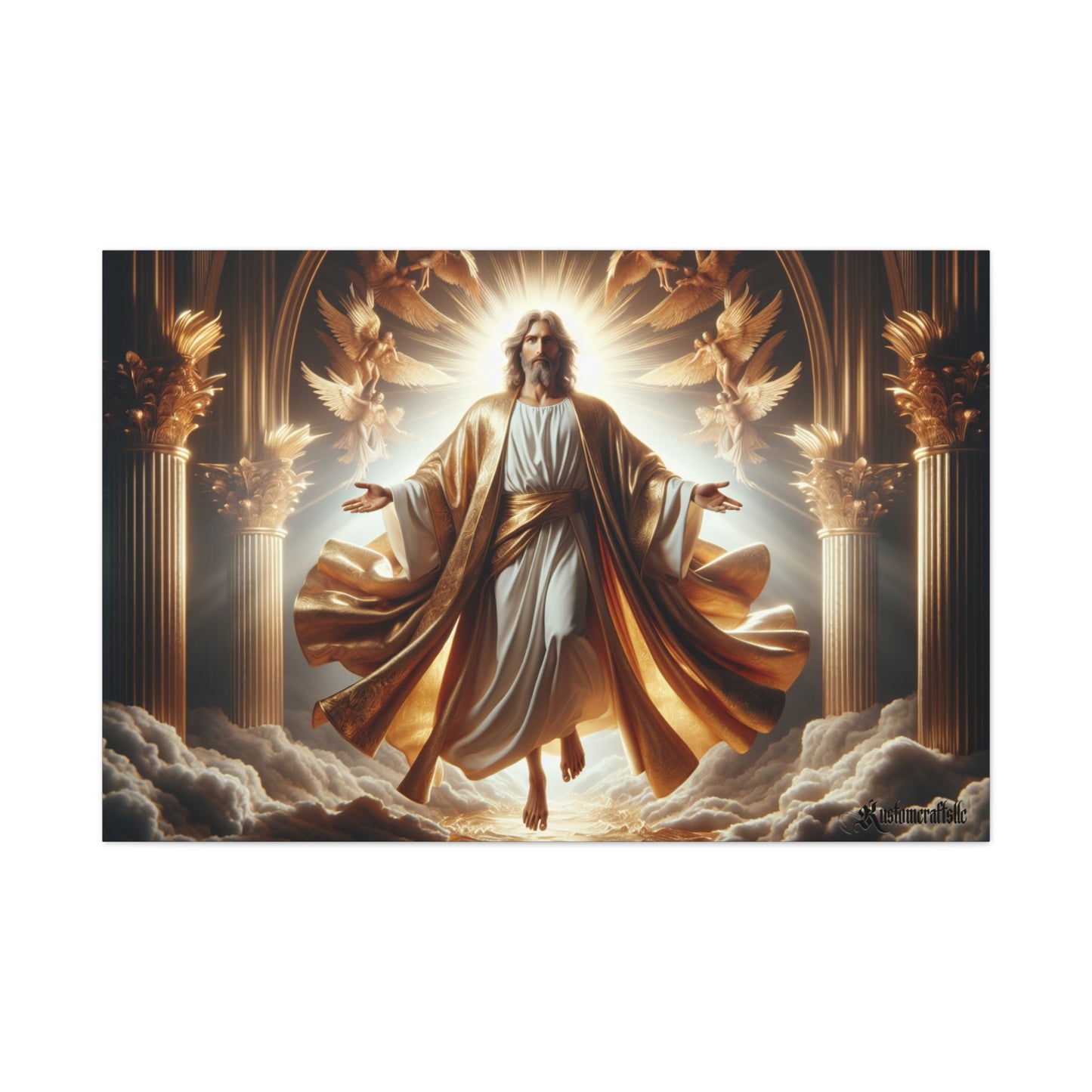 Divine Jesus Christ Canvas Wall Art, Spiritual Decor, Christian Home Decor, Inspirational Artwork, Religious Gift, Heavenly Wall Art