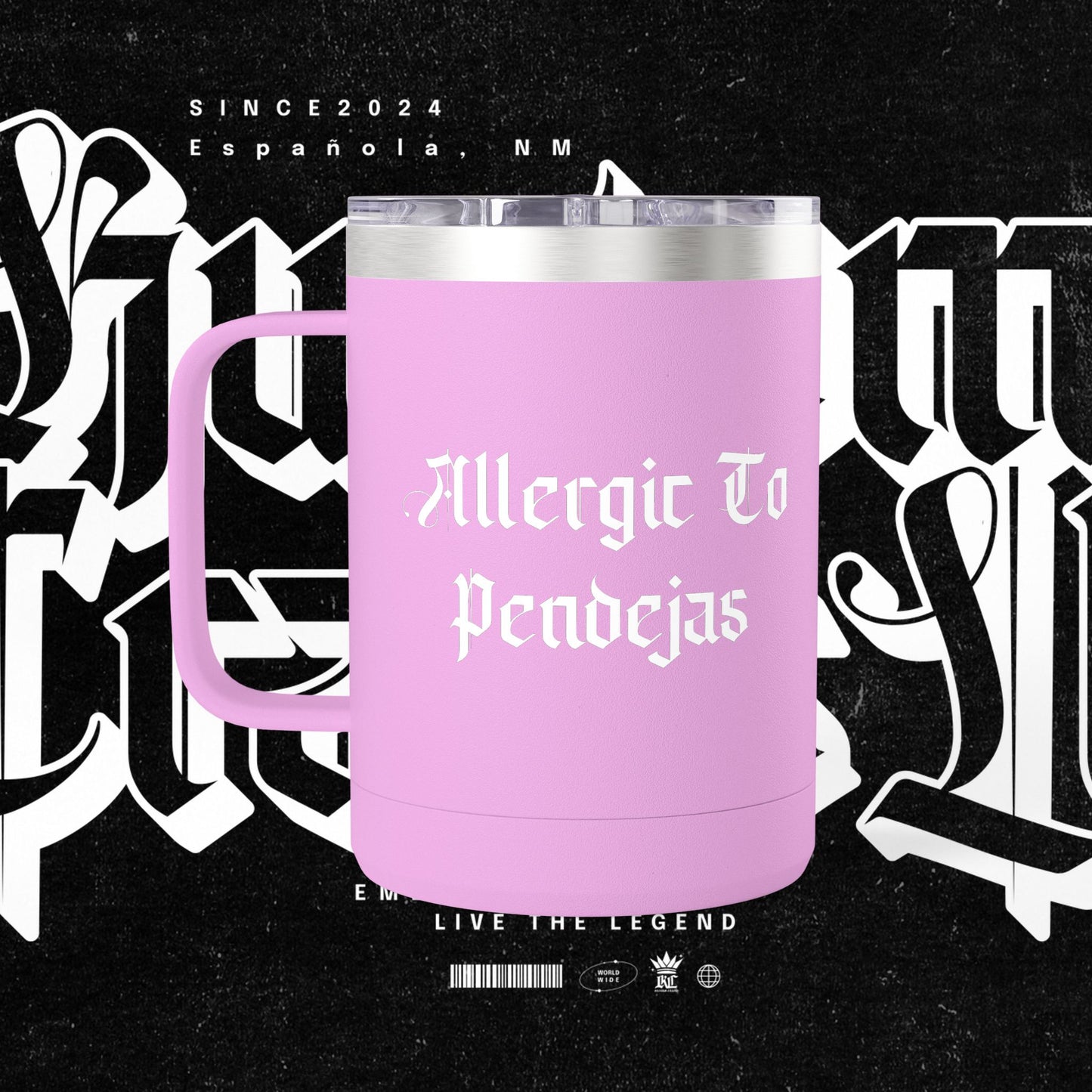 Allergic To Pendejas Coffee Mug Tumbler, 15oz - Stylish Drinkware for Coffee Lovers, Funny Gift for Friends, Unique Travel Mug, [...]