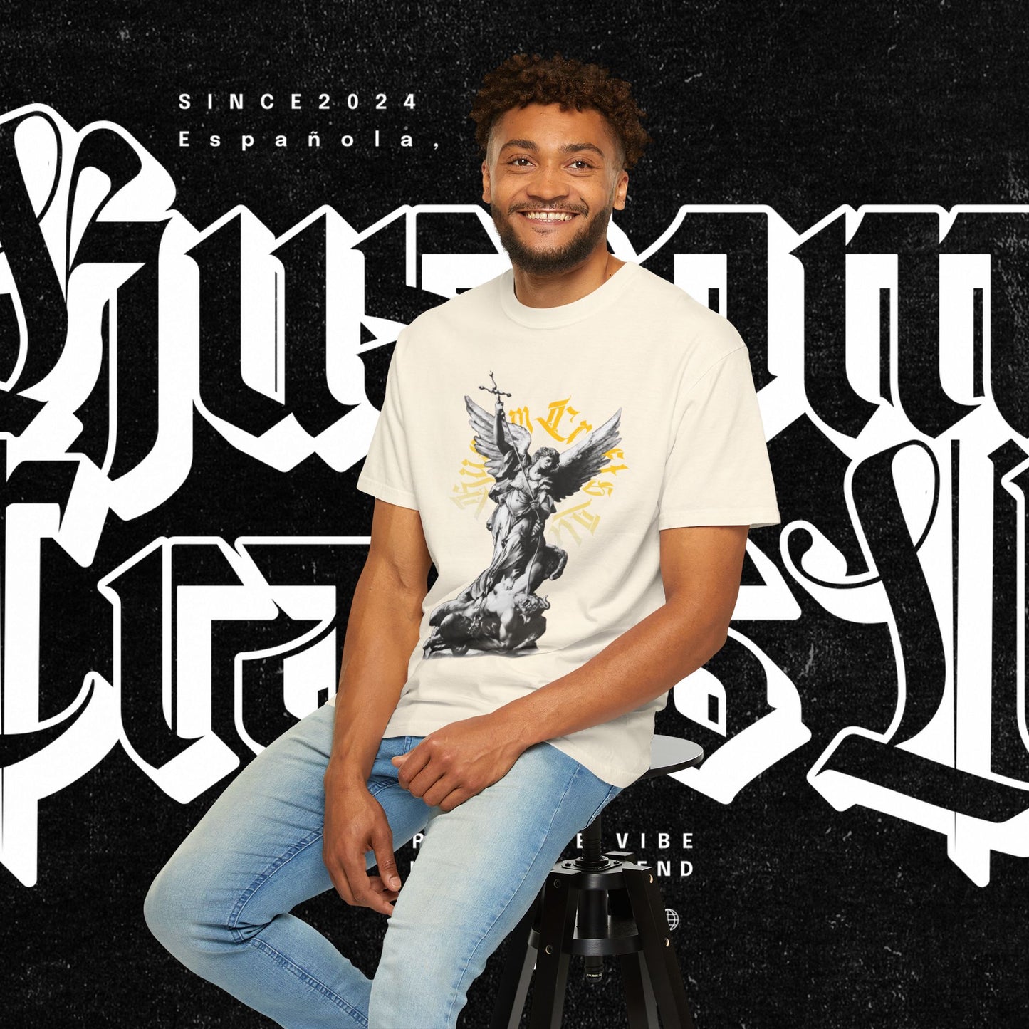Saint Micheal Vintage-Inspired Graphic T-Shirt featuring Angel Design, Perfect for Casual Wear, Gift for Art Lovers, Streetwear Essential, Unisex Tee