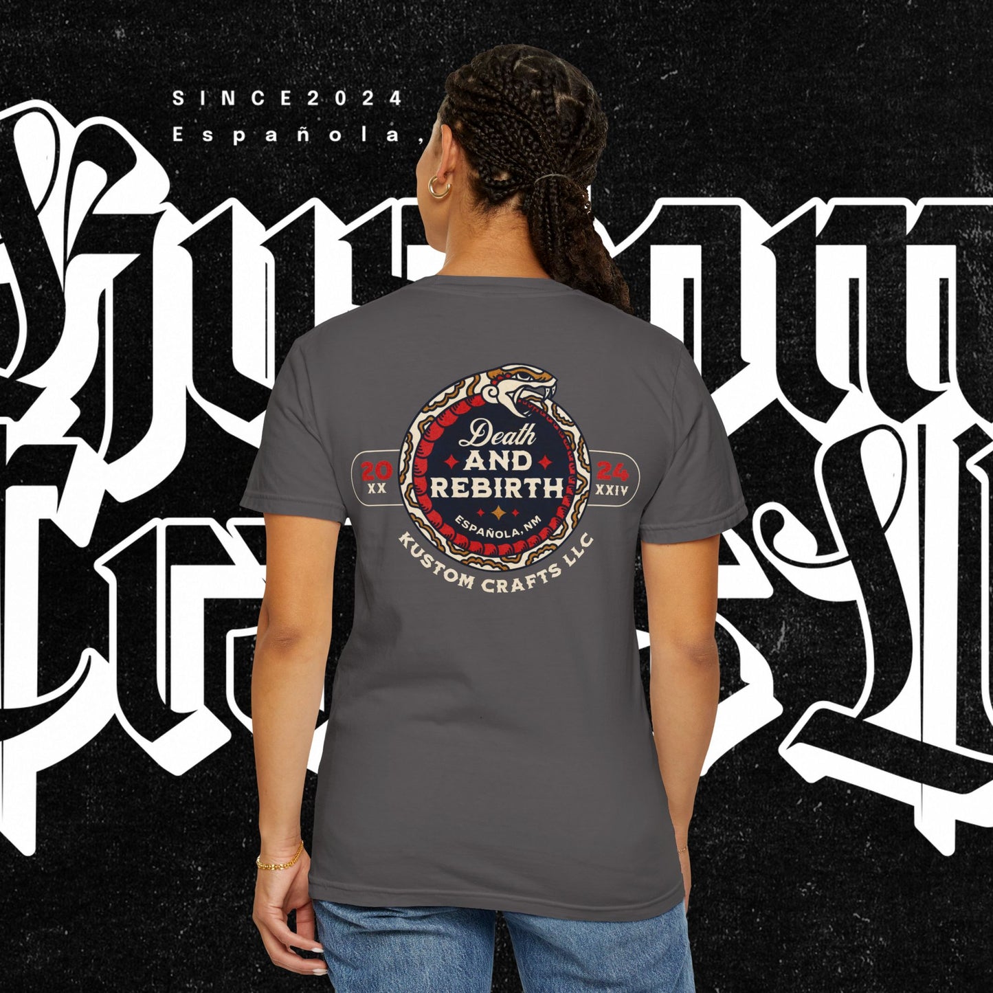 Death and Rebirth Red Snake Graphic Tee, Death Rebirth Unisex T-shirt, Streetwear Alternative Fashion, Serpent Design Shirt, Edgy Clothing