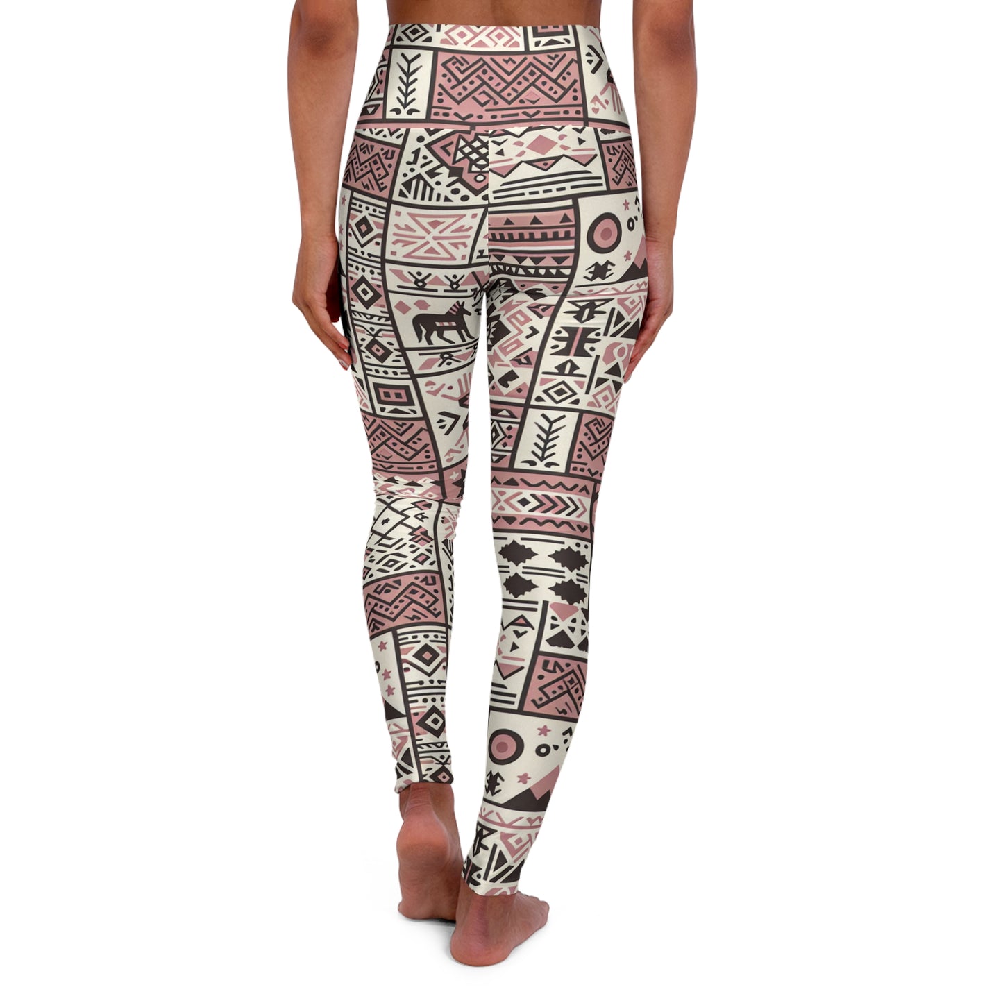 High Waisted Yoga Leggings | Bohemian Fitness Wear for Yoga, Gym, and Athleisure, Unique Patterned Leggings, Gift for Active Lifestyle