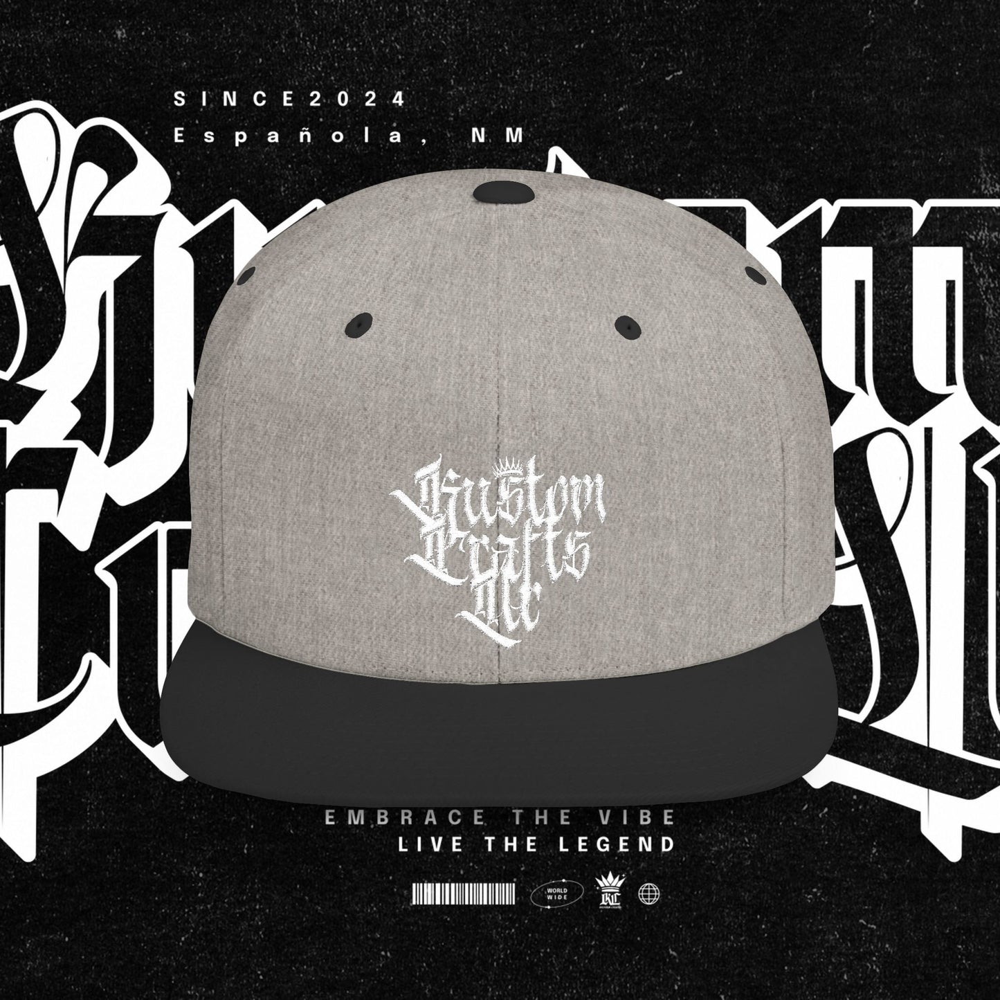 Custom Flat Bill Snapback Hat | Embrace the Vibe, Live the Legend | Perfect for Streetwear, Festivals, Casual Outings, Gifts