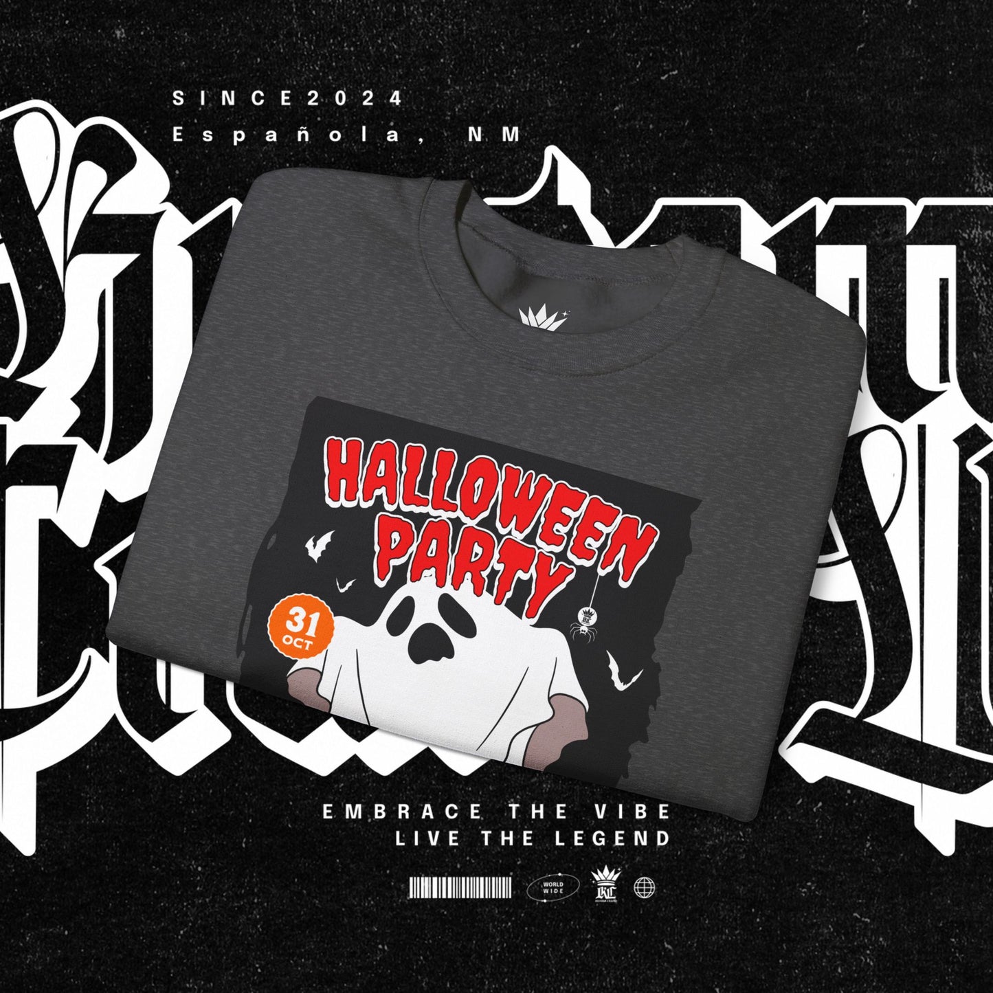 Halloween Party Sweatshirt, Spooky Season Apparel, Ghost Design Crewneck, Unisex Halloween Gift, Cozy Fall Fashion
