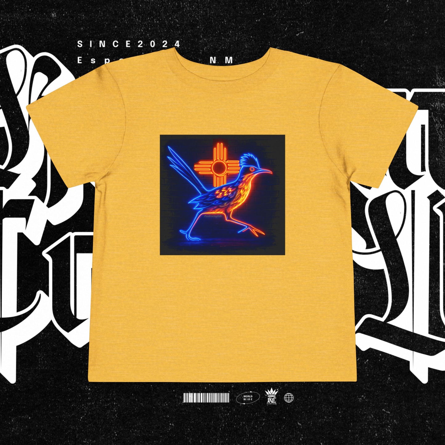 Neon Roadrunner New Mexico Design - Toddler Tee