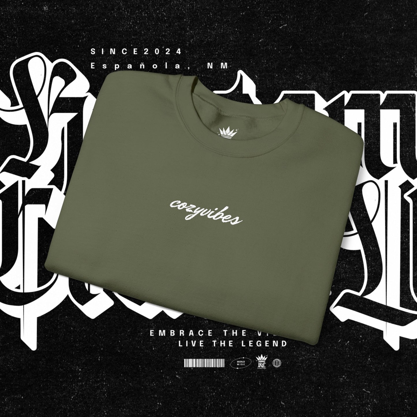 Cozy Vibes Embroidery Heavy Blend™ Crewneck Sweatshirt